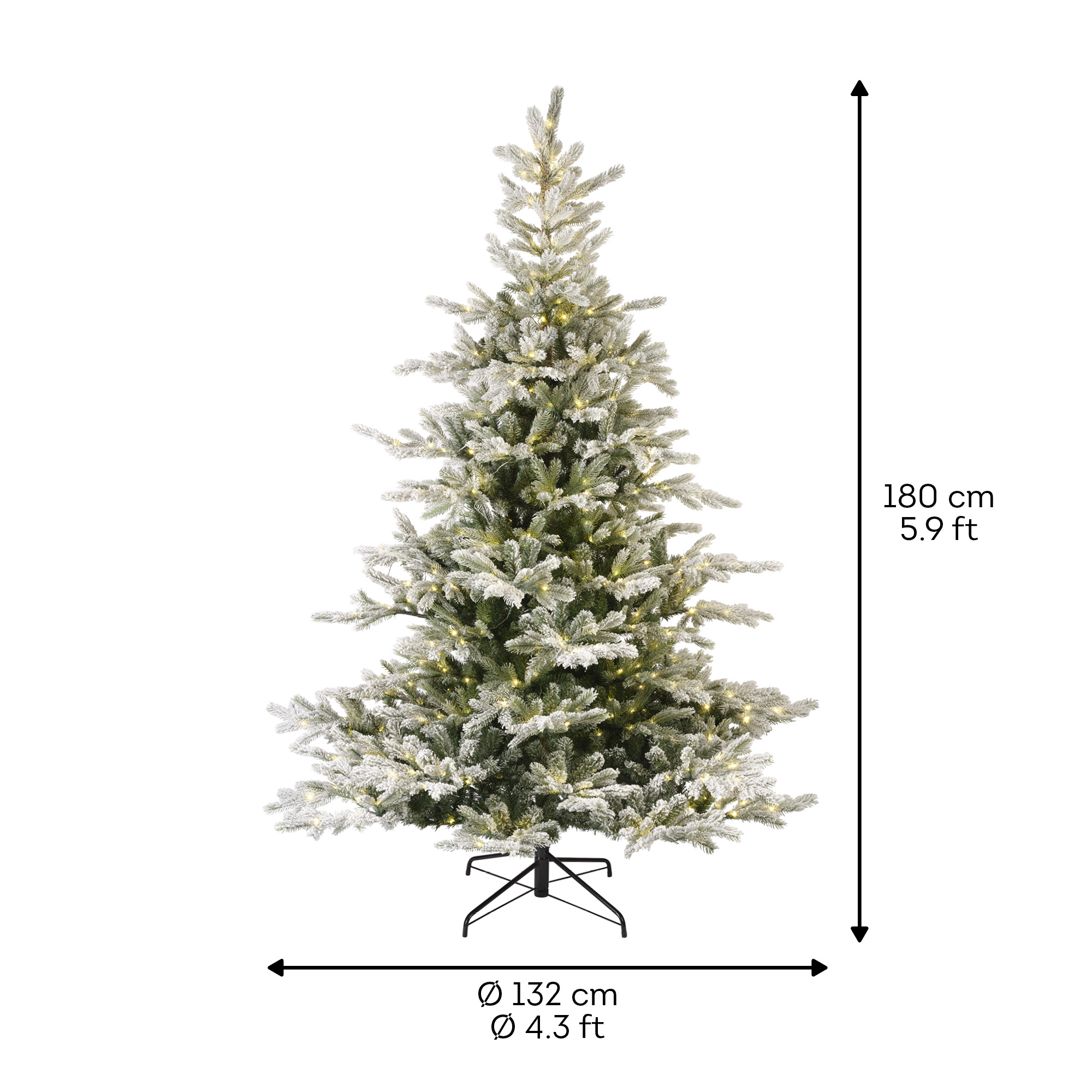 Tannenbaum 180cm mit LED Lichterkette beschneit GRANDIS Tannenbaum 180cm mit LED Lichterkette beschneit GRANDIS