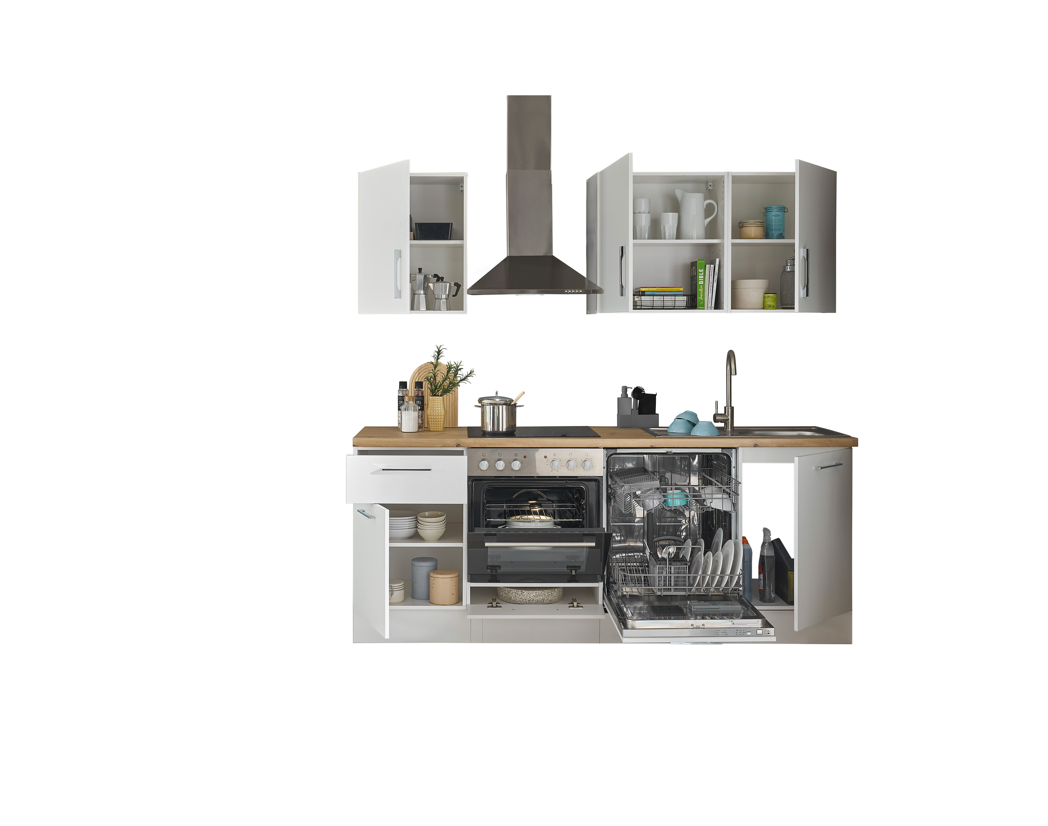 Küchenblock mit E-Geräten CORNWALL (Zeile-Geschirrspüler) I Küchenblock mit E-Geräten CORNWALL (Zeile-Geschirrspüler) I
