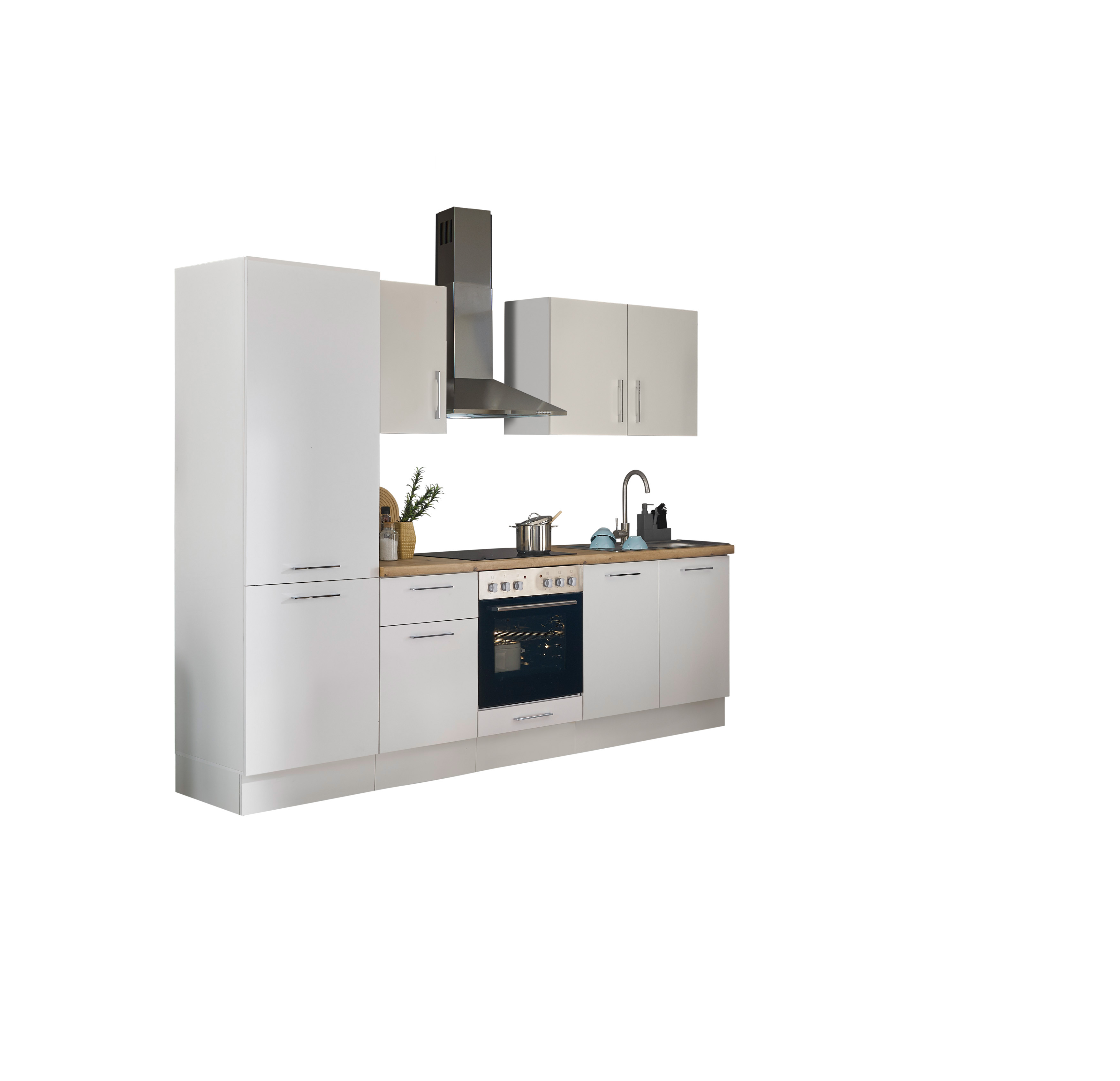 Küchenblock mit E-Geräten CORNWALL (Zeile-Kühlschrank) I Küchenblock mit E-Geräten CORNWALL (Zeile-Kühlschrank) I