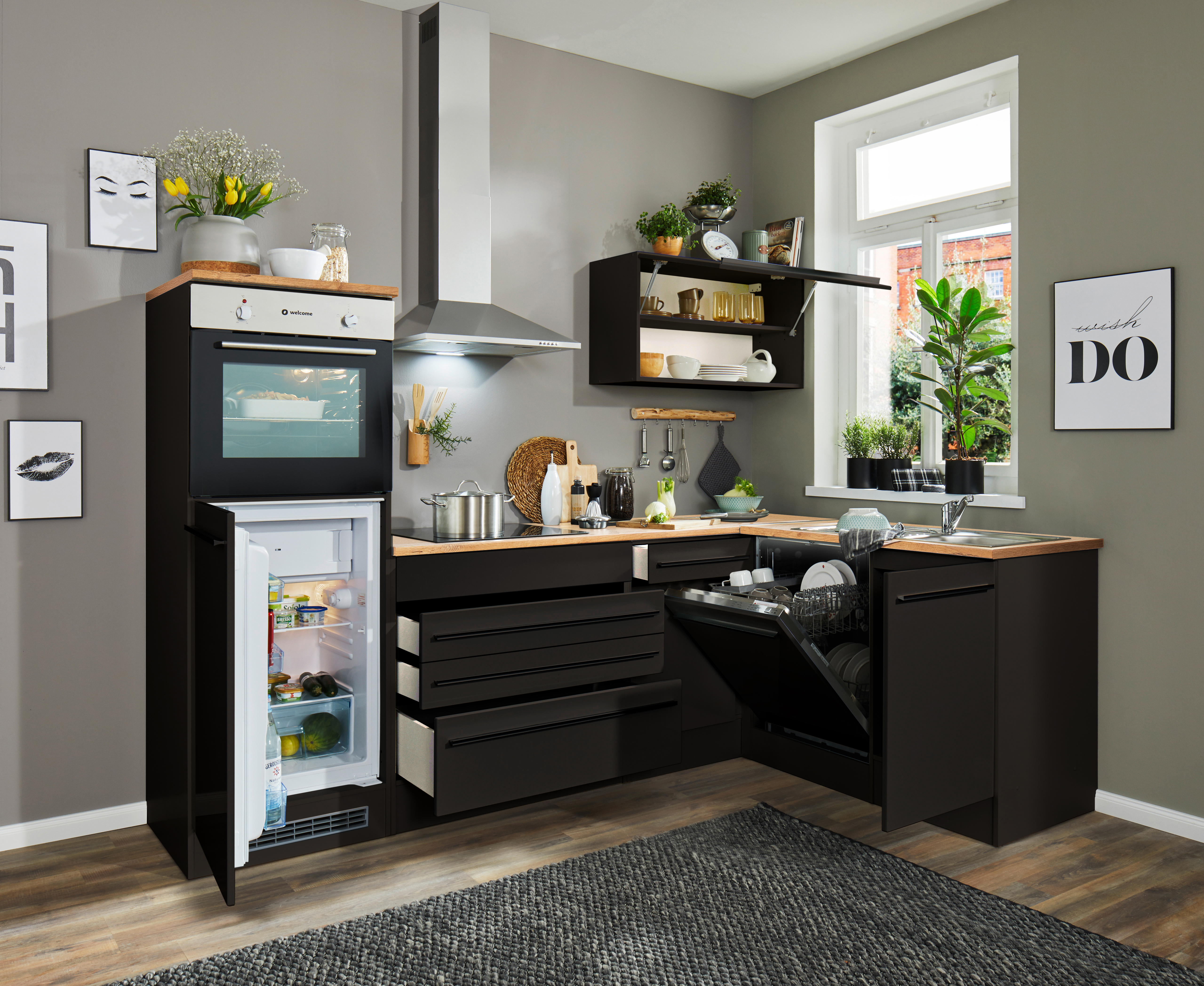 Küchenblock mit E-Geräten JAZZ 6 (Ecke) I Küchenblock mit E-Geräten JAZZ 6 (Ecke) I