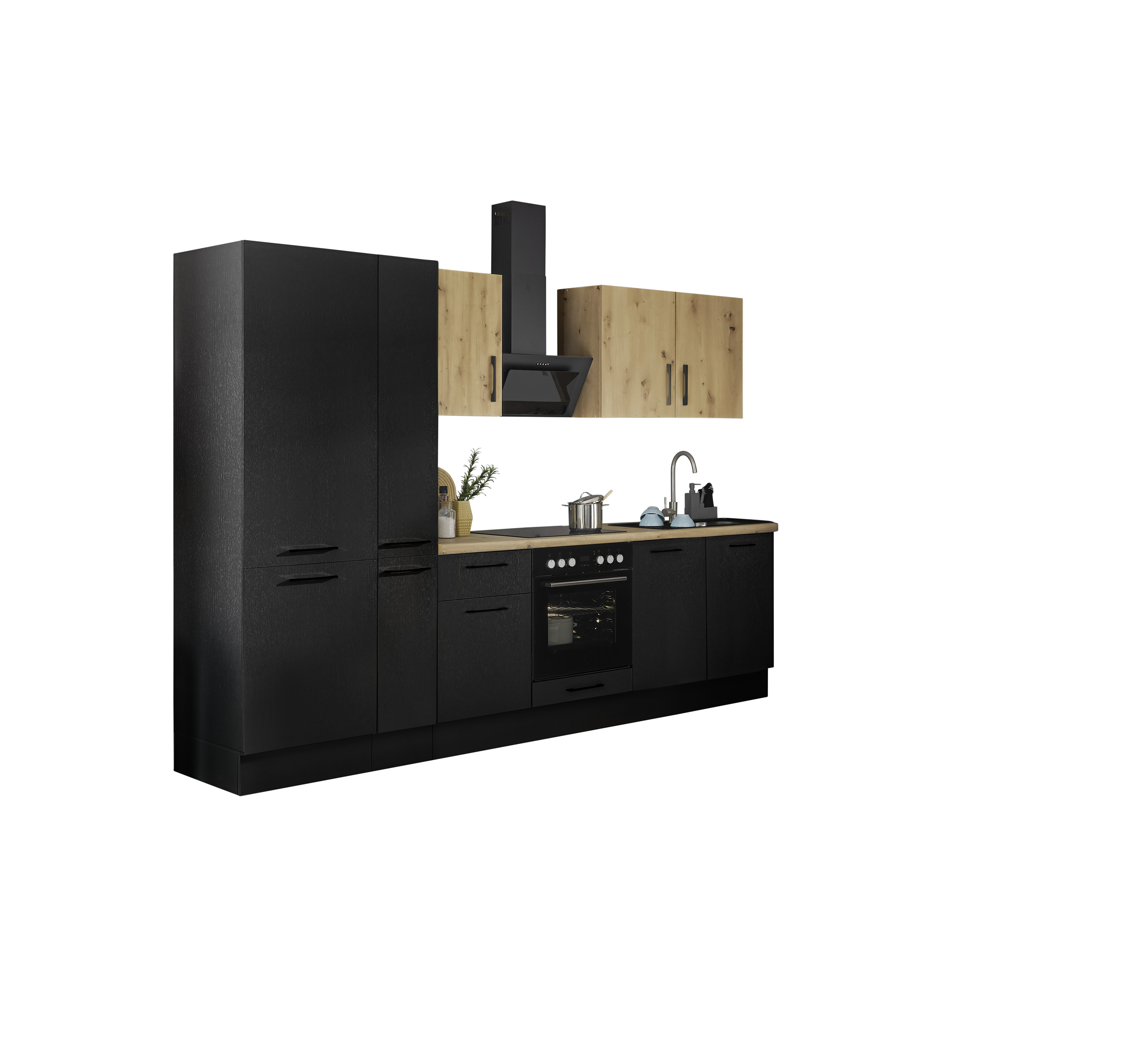 Küchenblock mit E-Geräten CORNWALL (Zeile-Kühlschrank) VI