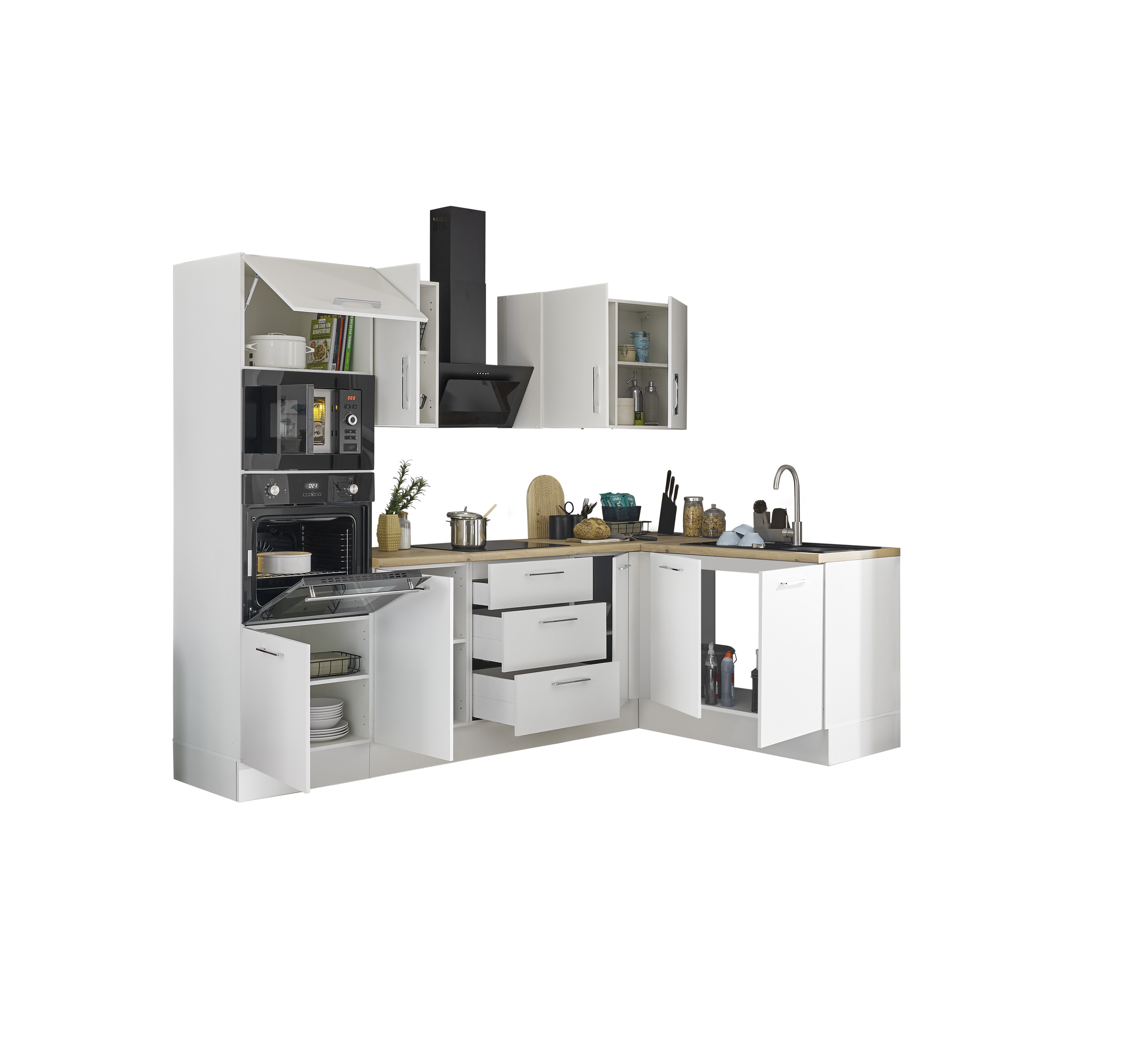 Küchenblock mit E-Geräten CORNWALL (Ecke-Backofen-Mikrowelle) II Küchenblock mit E-Geräten CORNWALL (Ecke-Backofen-Mikrowelle) II