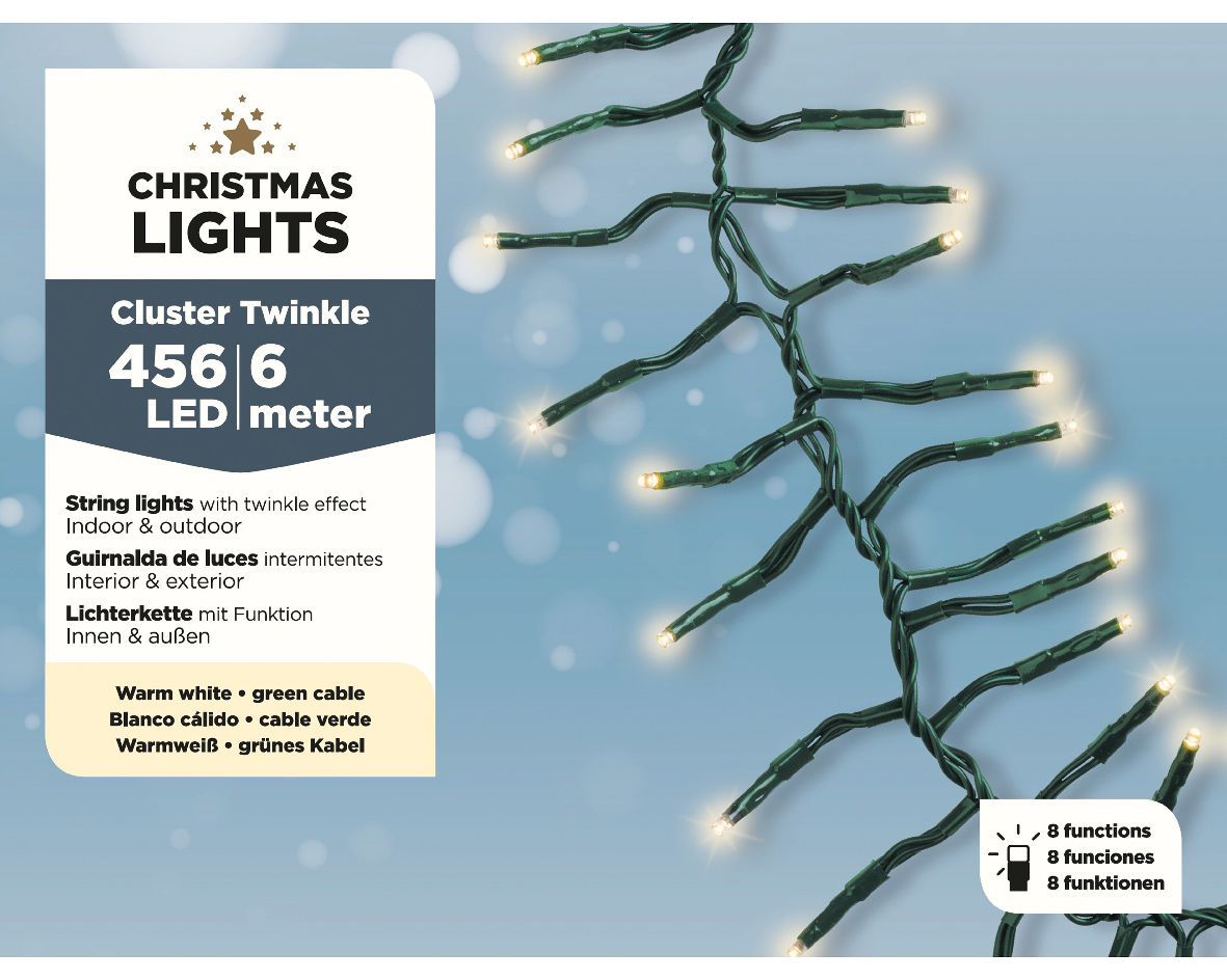 LED Cluster-Lichterkette 6m warmweiß CHRISTMAS LIGHTS