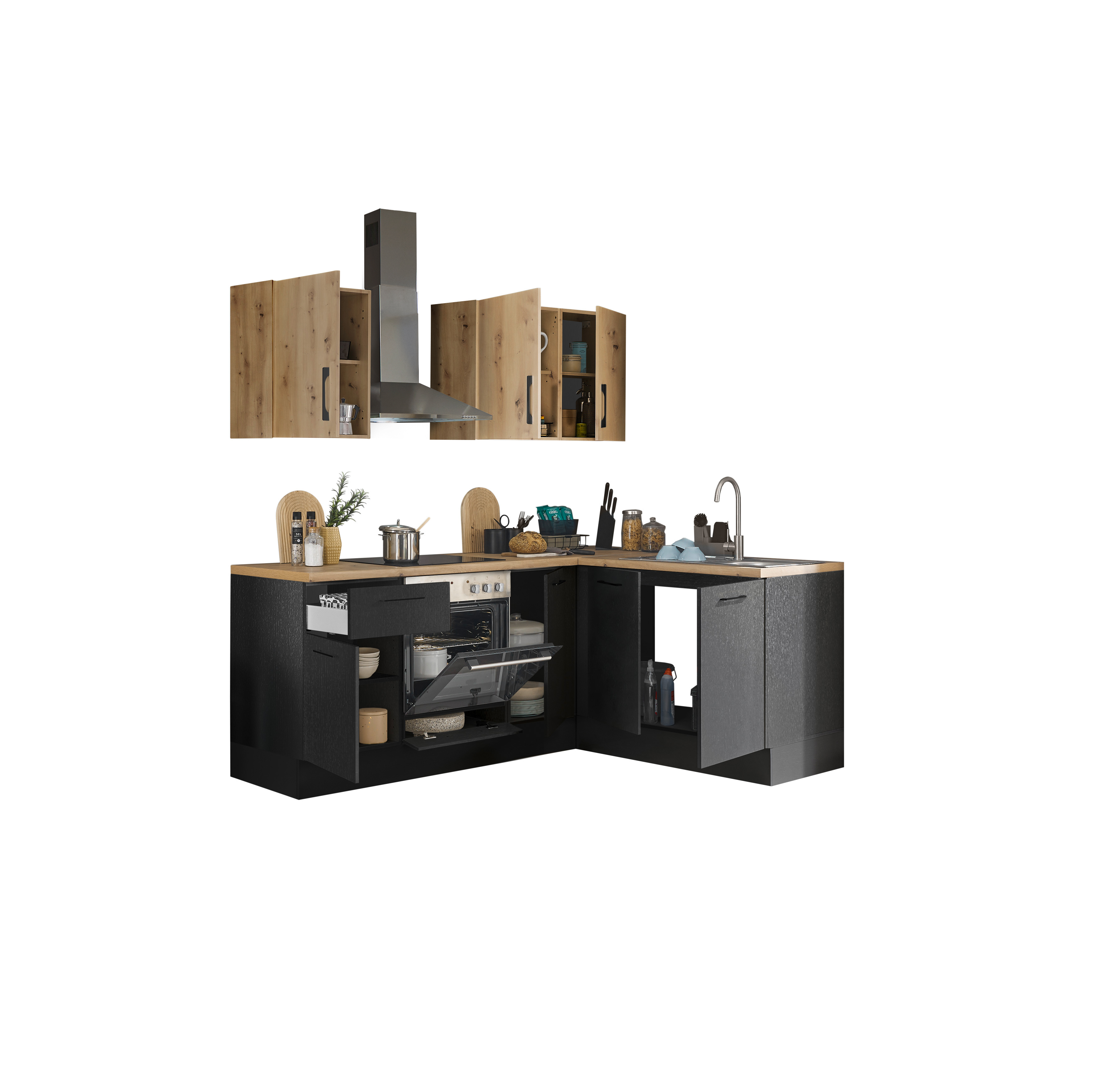 Küchenblock mit E-Geräten CORNWALL (Ecke) III Küchenblock mit E-Geräten CORNWALL (Ecke) III