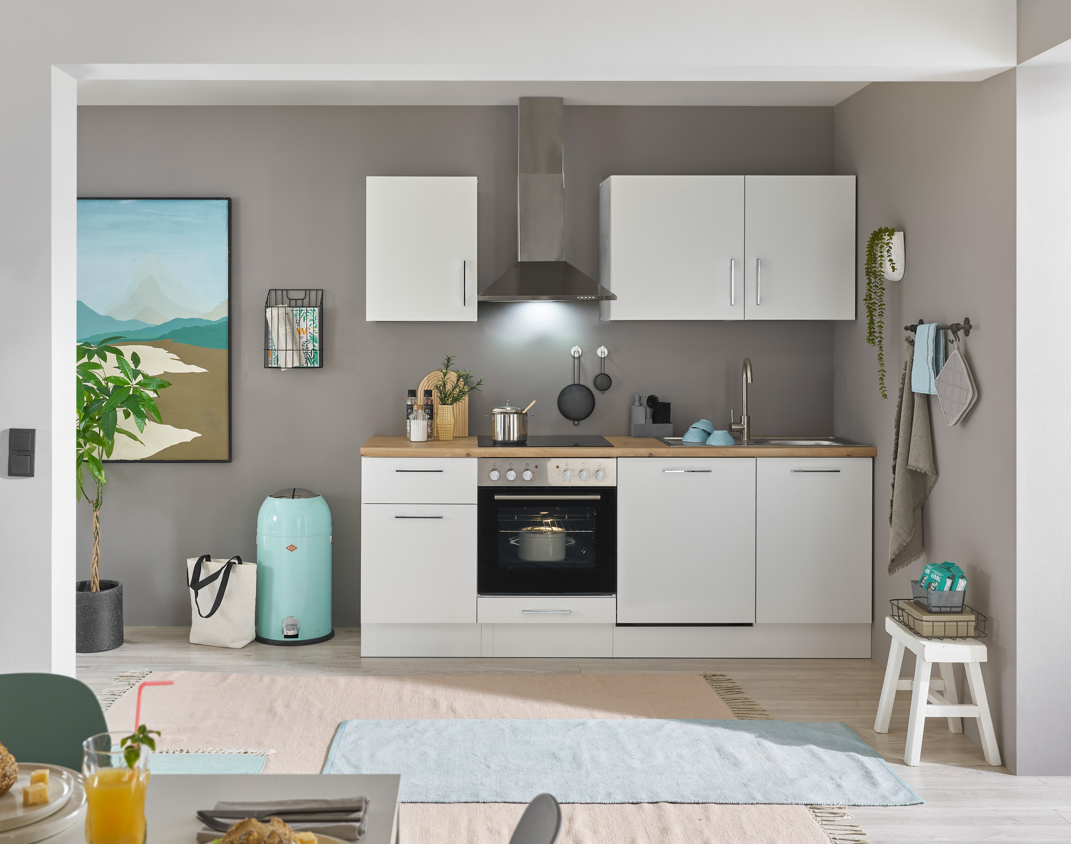 Küchenblock mit E-Geräten CORNWALL (Zeile-Geschirrspüler) I Küchenblock mit E-Geräten CORNWALL (Zeile-Geschirrspüler) I