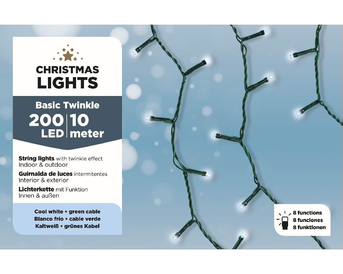 LED Basic-Lichterkette 10m kaltweiß CHRISTMAS LIGHTS