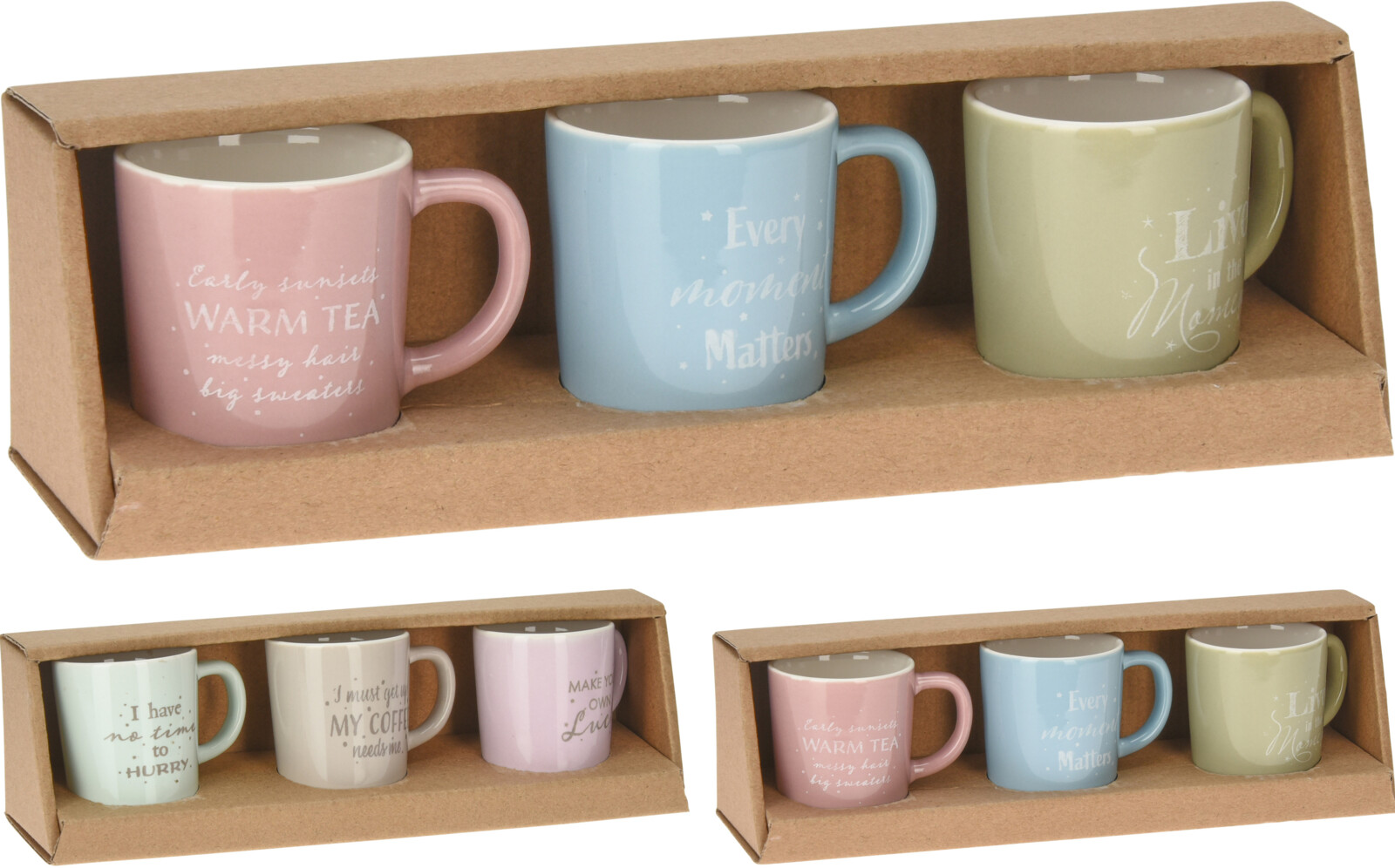Becher Set 100ML 3tlg sortiert