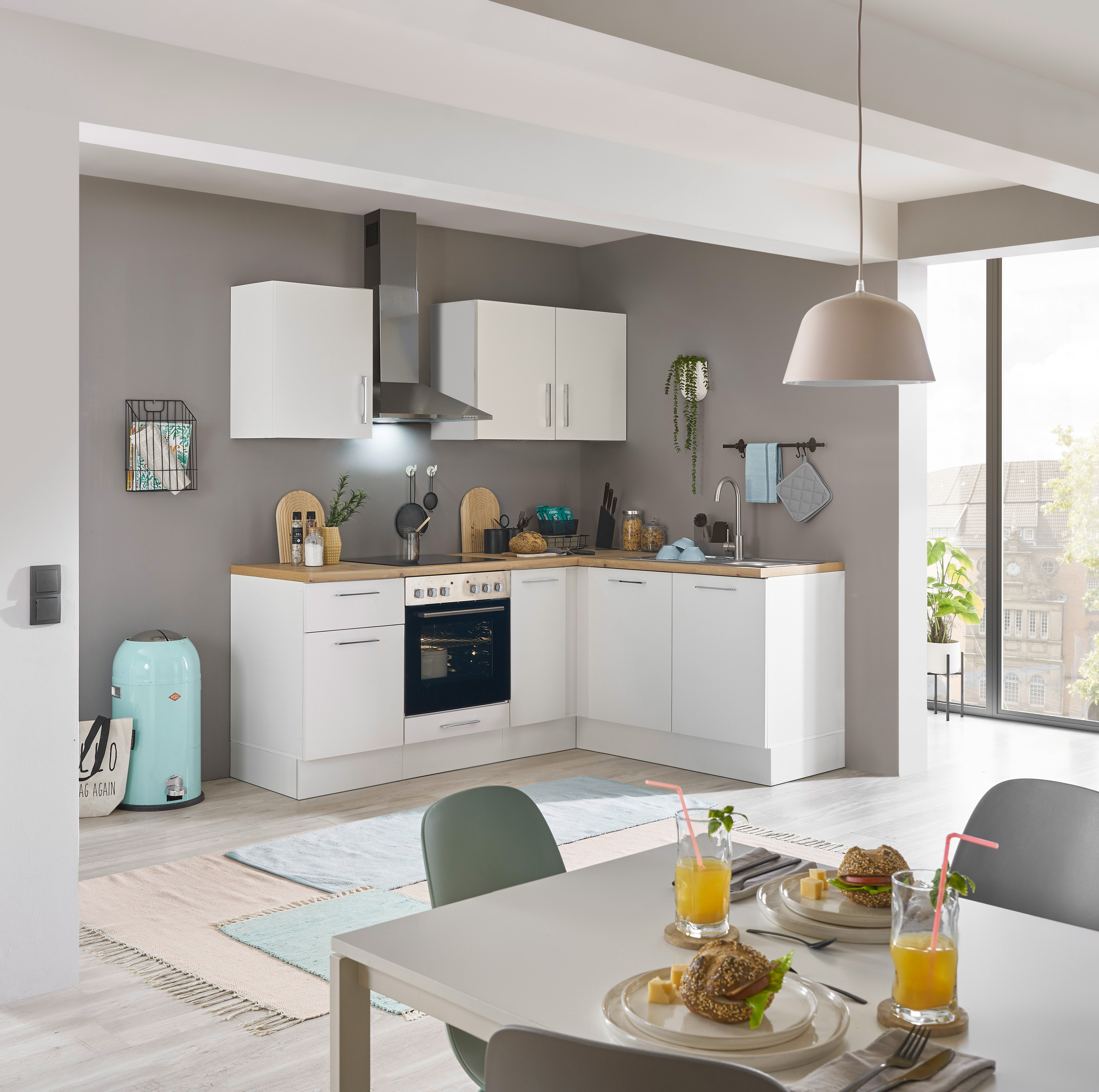 Küchenblock mit E-Geräten CORNWALL (Ecke) I Küchenblock mit E-Geräten CORNWALL (Ecke) I