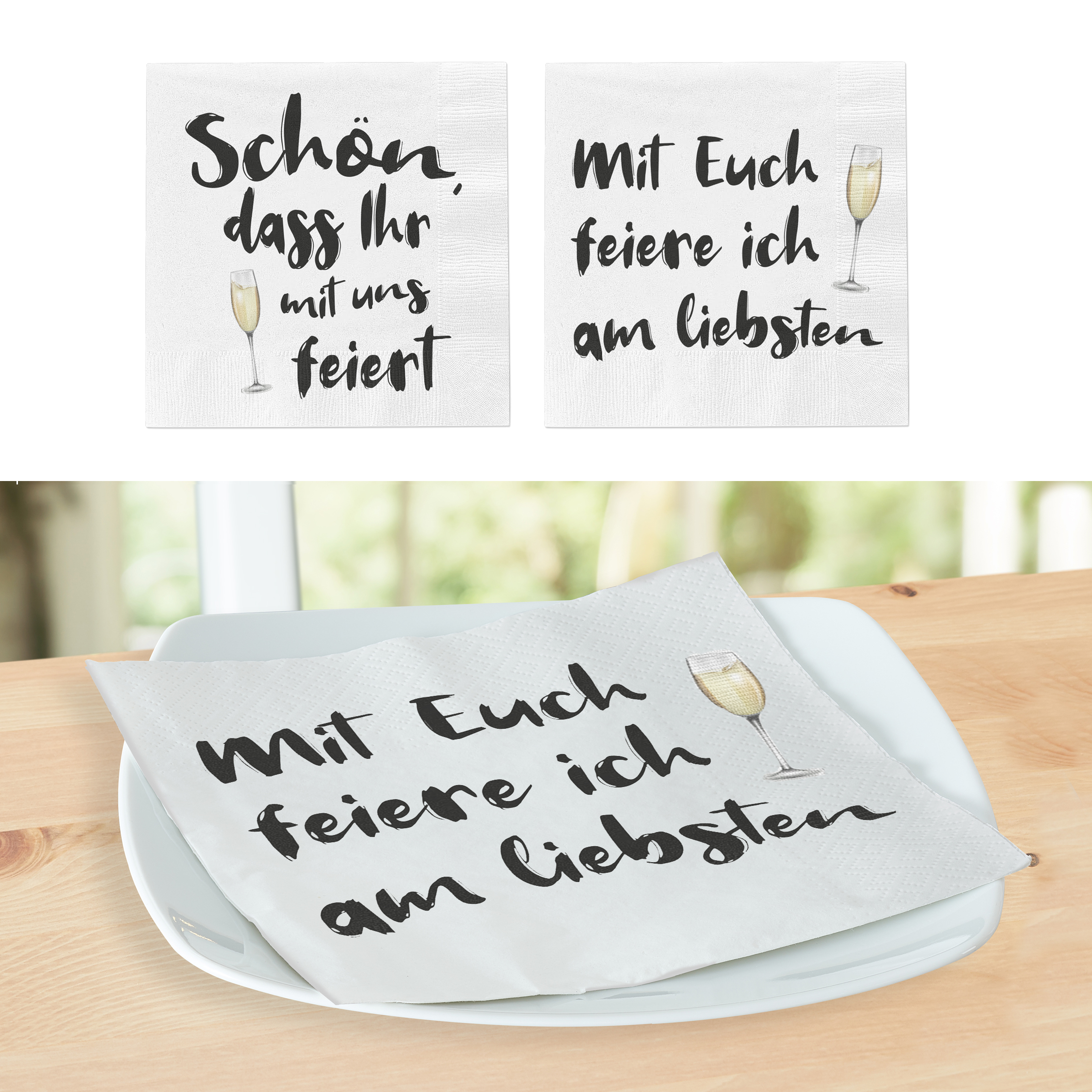 Servietten mit Spruch KITCHEN