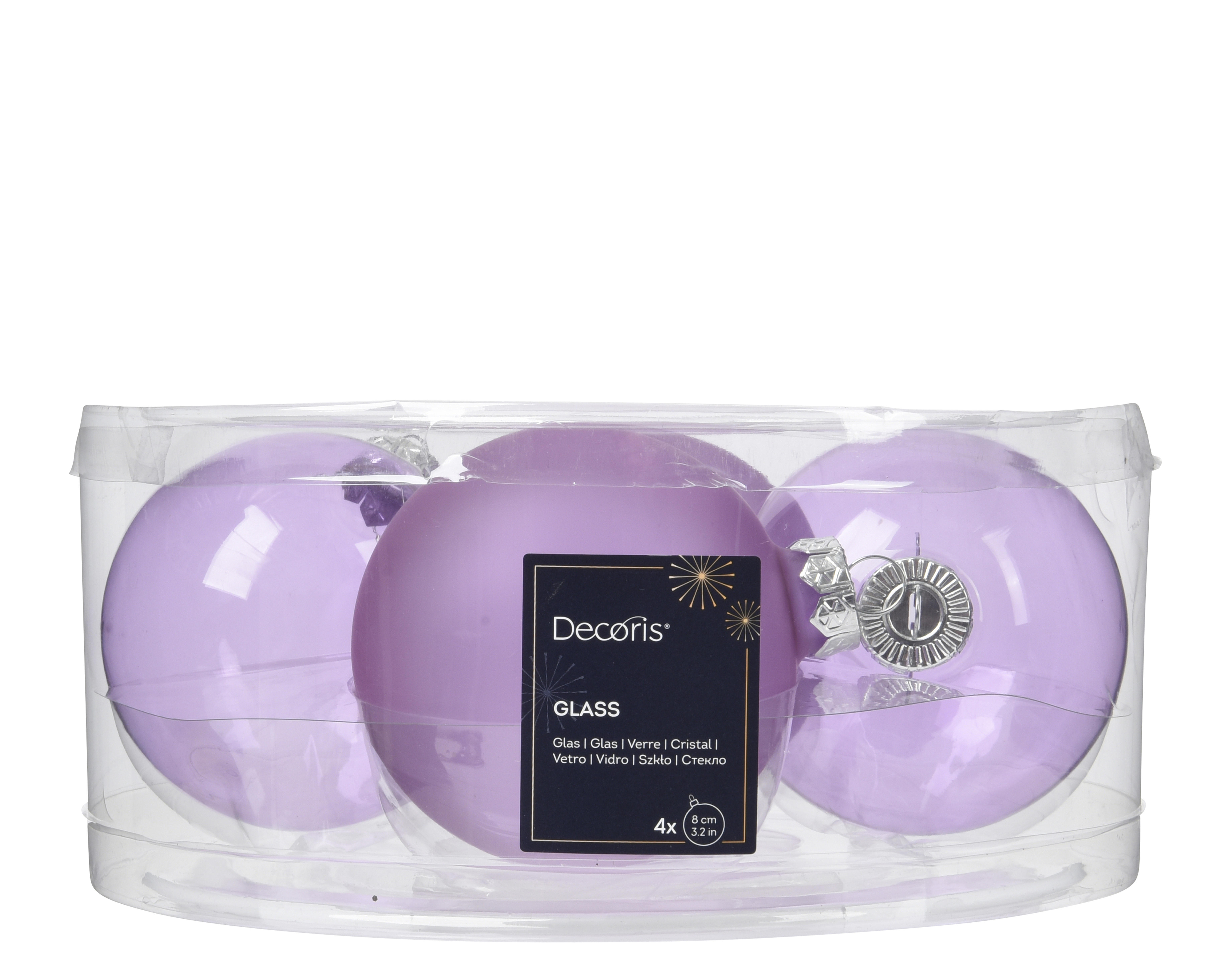 Glaskugel 4er Set  CHRISTMAS