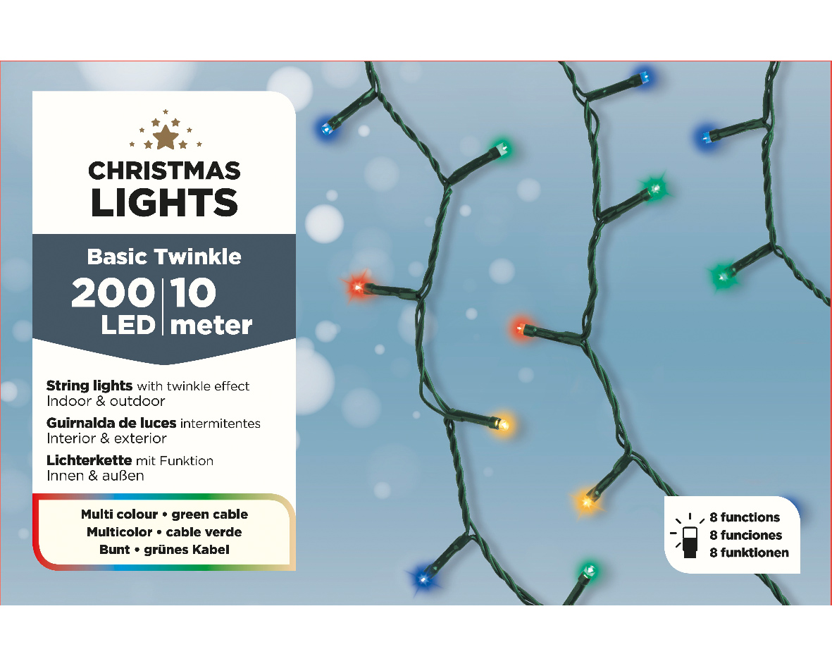 LED Basic-Lichterkette 10m multicolor CHRISTMAS LIGHTS