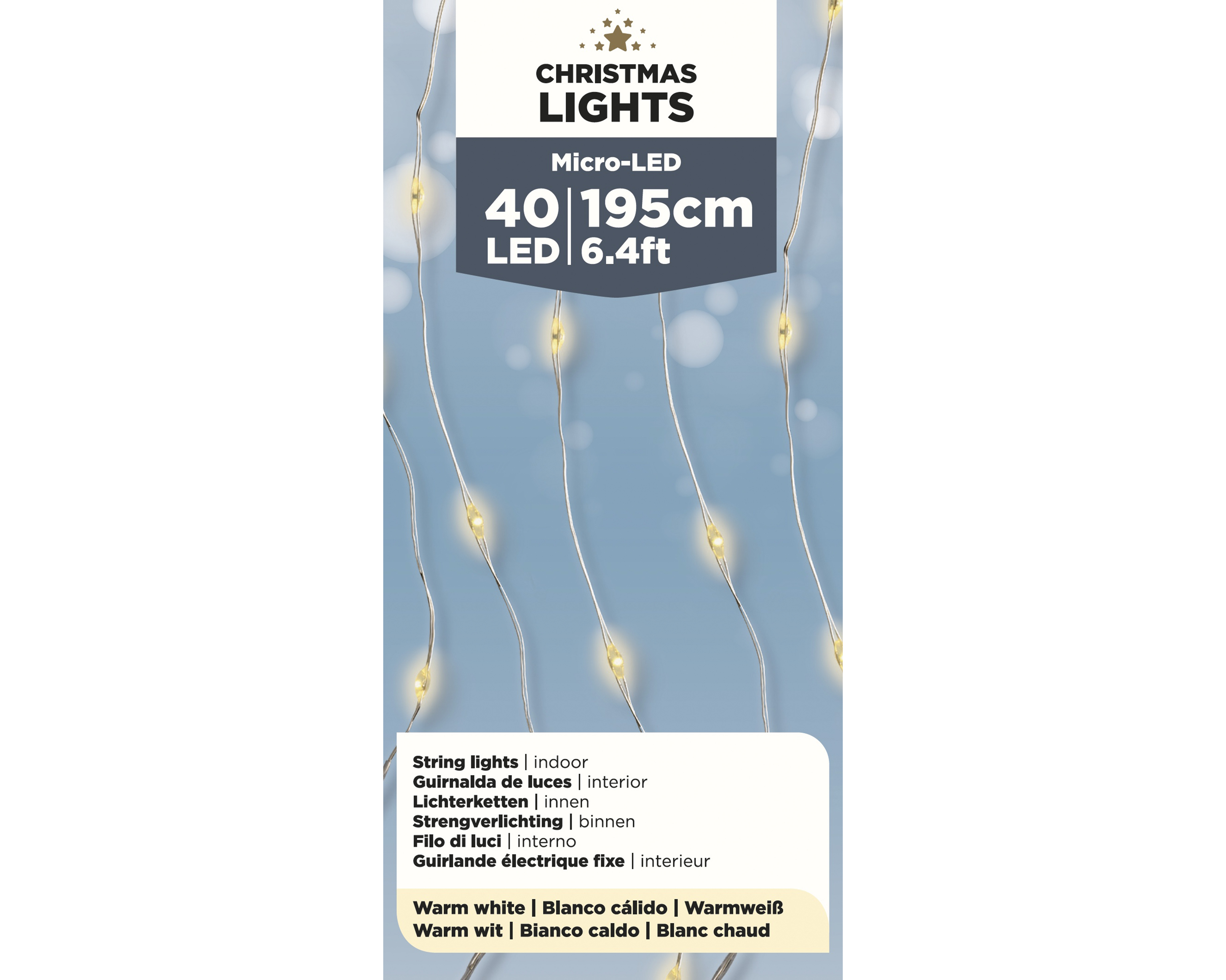 Micro LED Lichterkette  195cm warmweiß CHRISTMAS LIGHTS