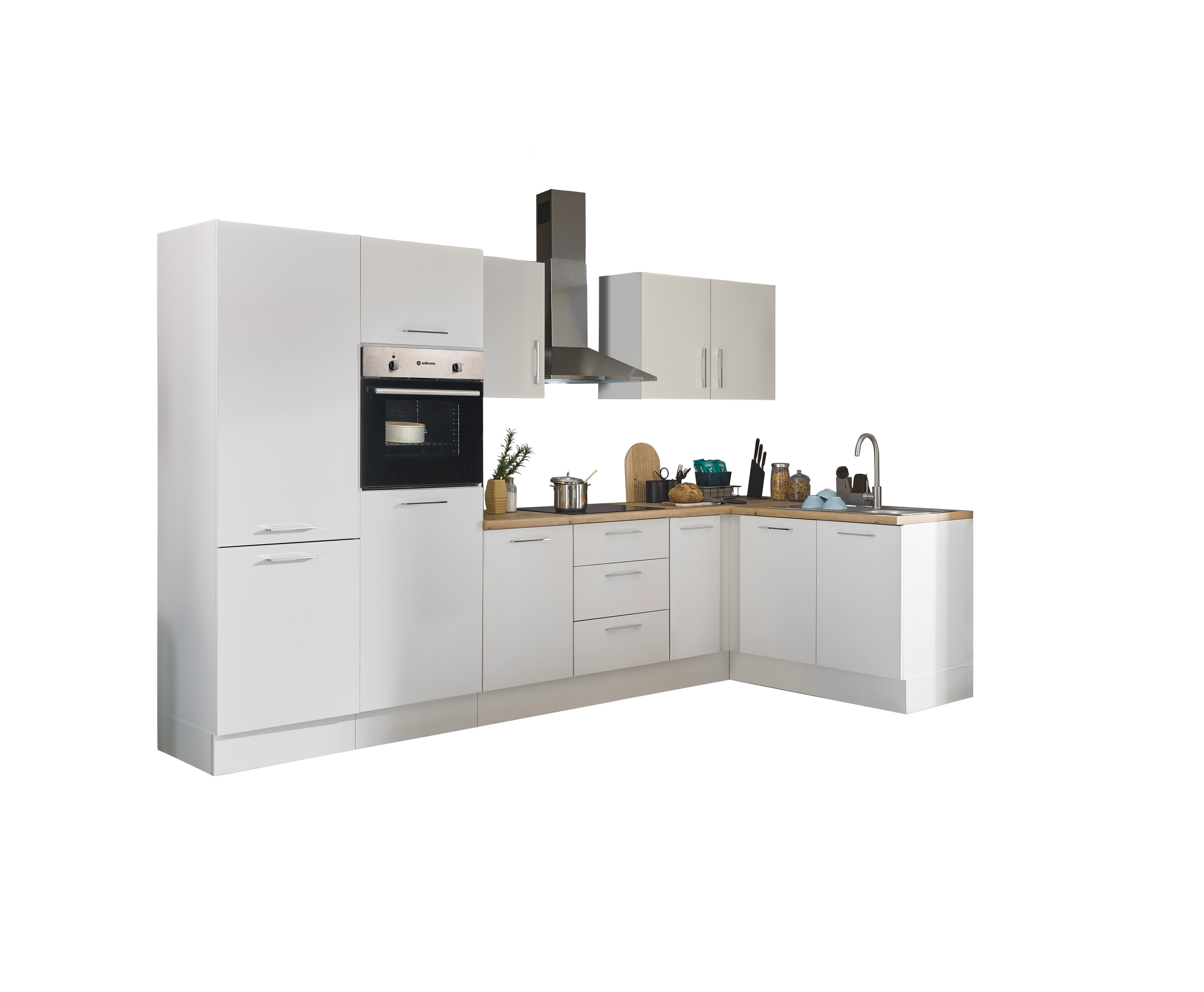 Küchenblock mit E-Geräten CORNWALL (Ecke-Backofen-Kühlschrank) III Küchenblock mit E-Geräten CORNWALL (Ecke-Backofen-Kühlschrank) III