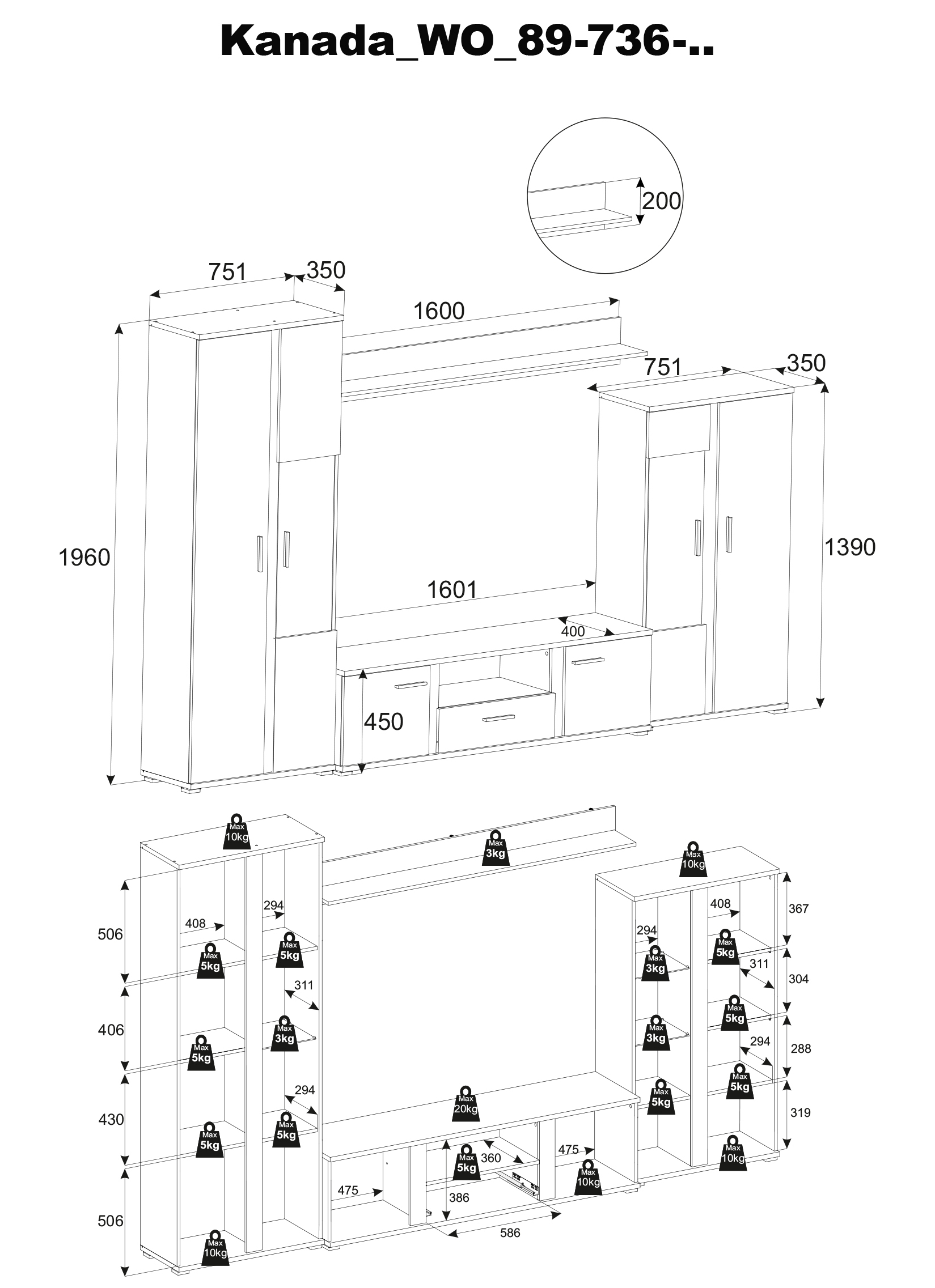 Wohnwand KANADA Wohnwand KANADA
