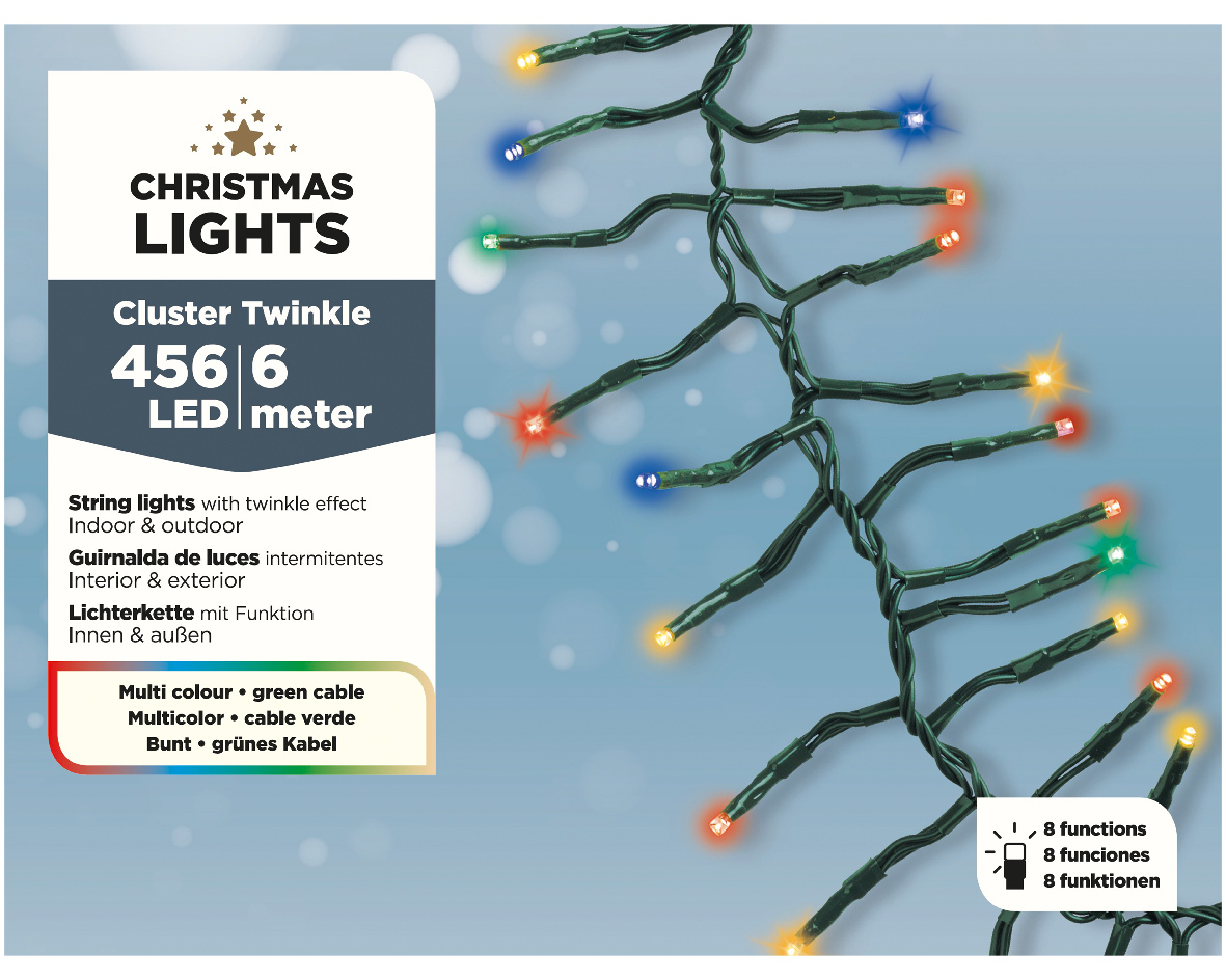 LED Cluster-Lichterkette 6m multicolor CHRISTMAS LIGHTS