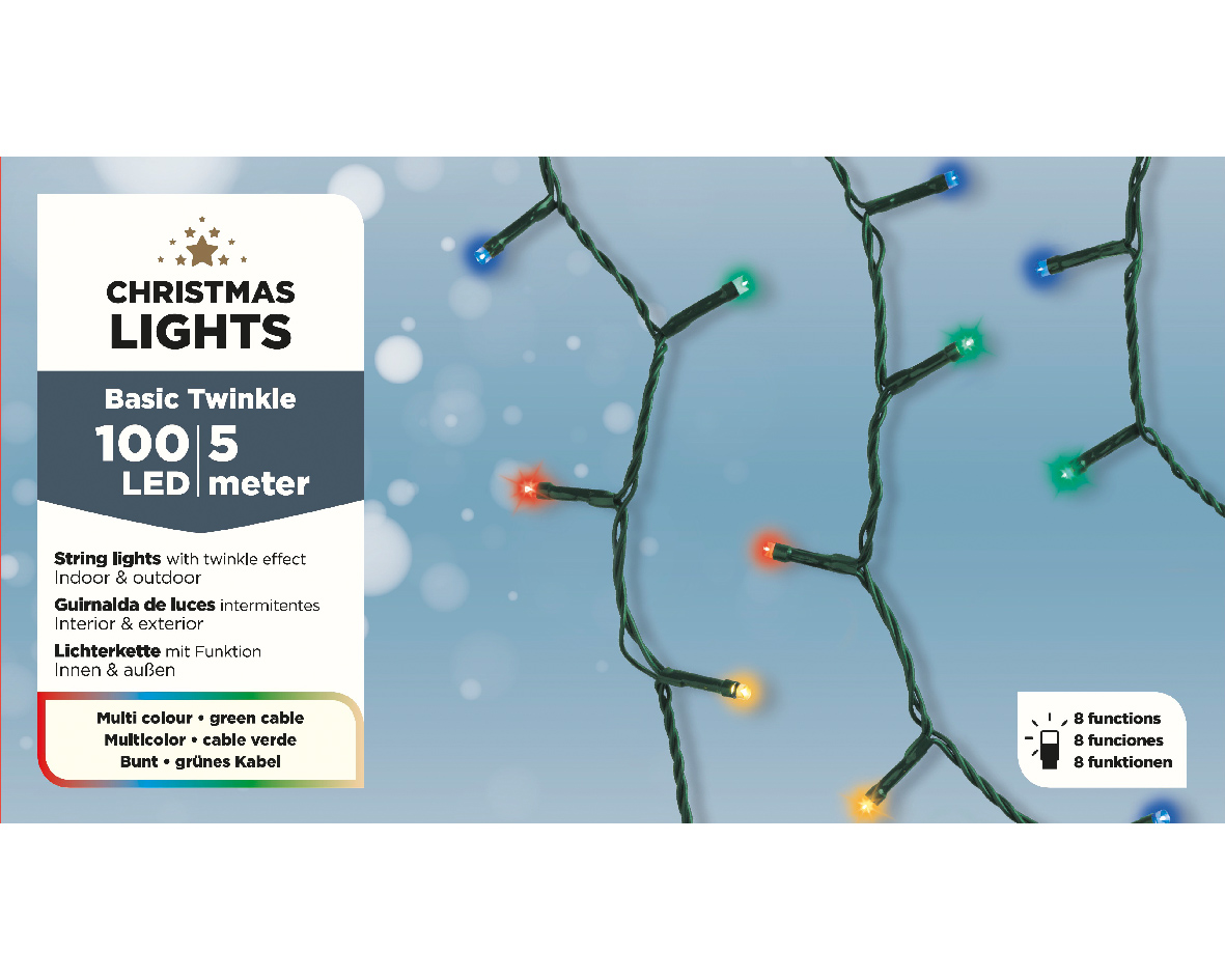 LED Basic-Lichterkette  5m multicolor CHRISTMAS LIGHTS