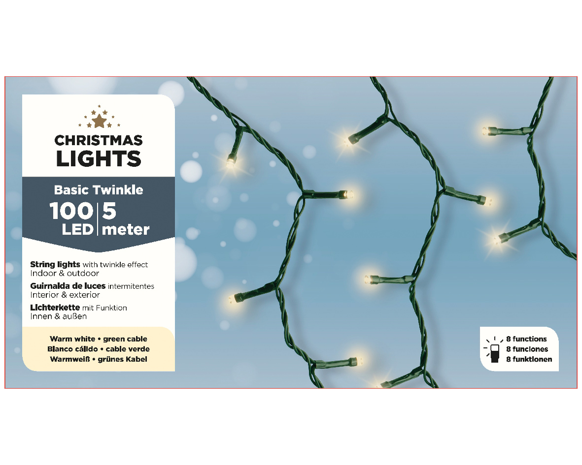LED Basic-Lichterkette  5m warmweiß CHRISTMAS LIGHTS