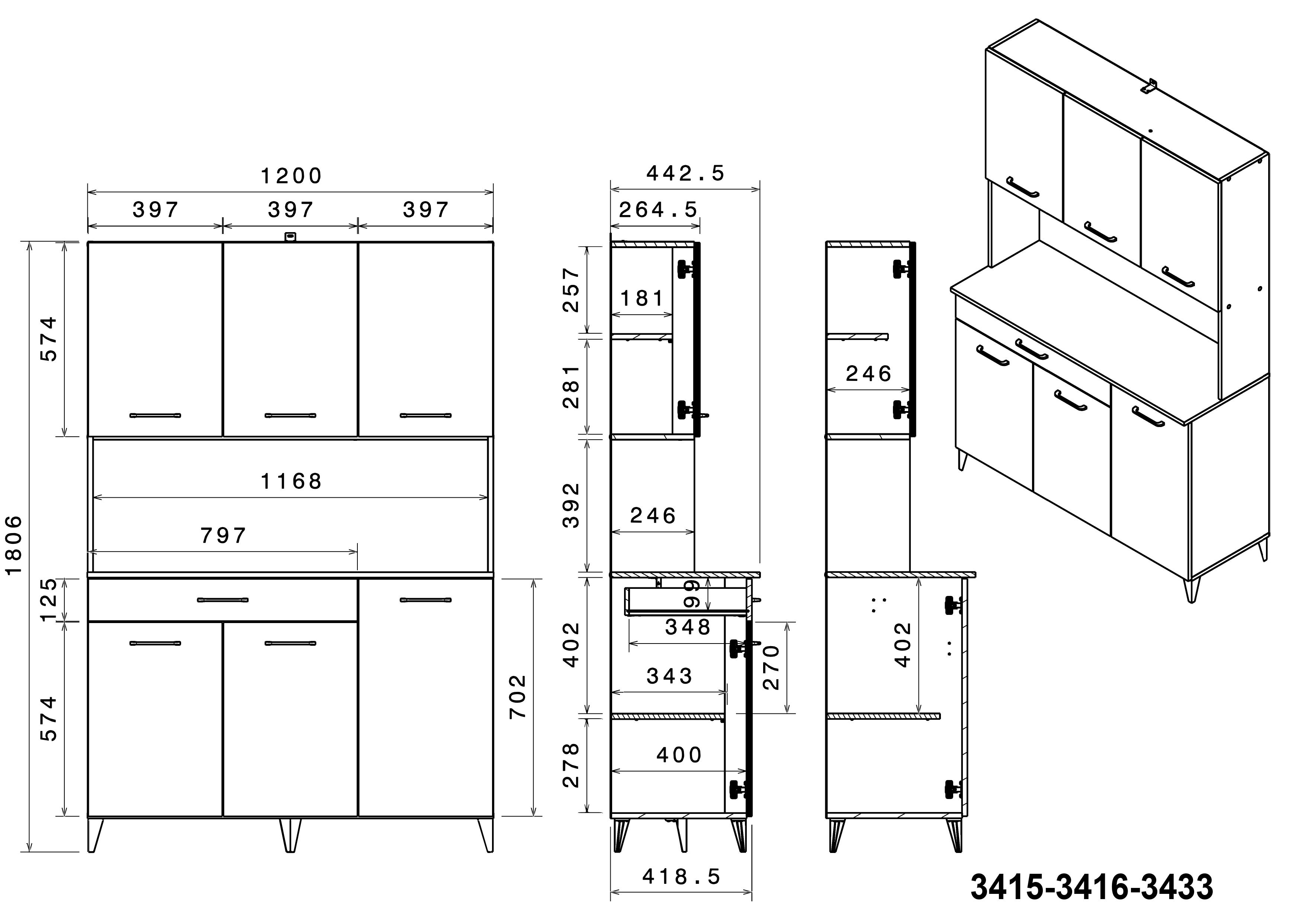Küchenbuffet-Set MEMPHIS 6 Küchenbuffet-Set MEMPHIS 6