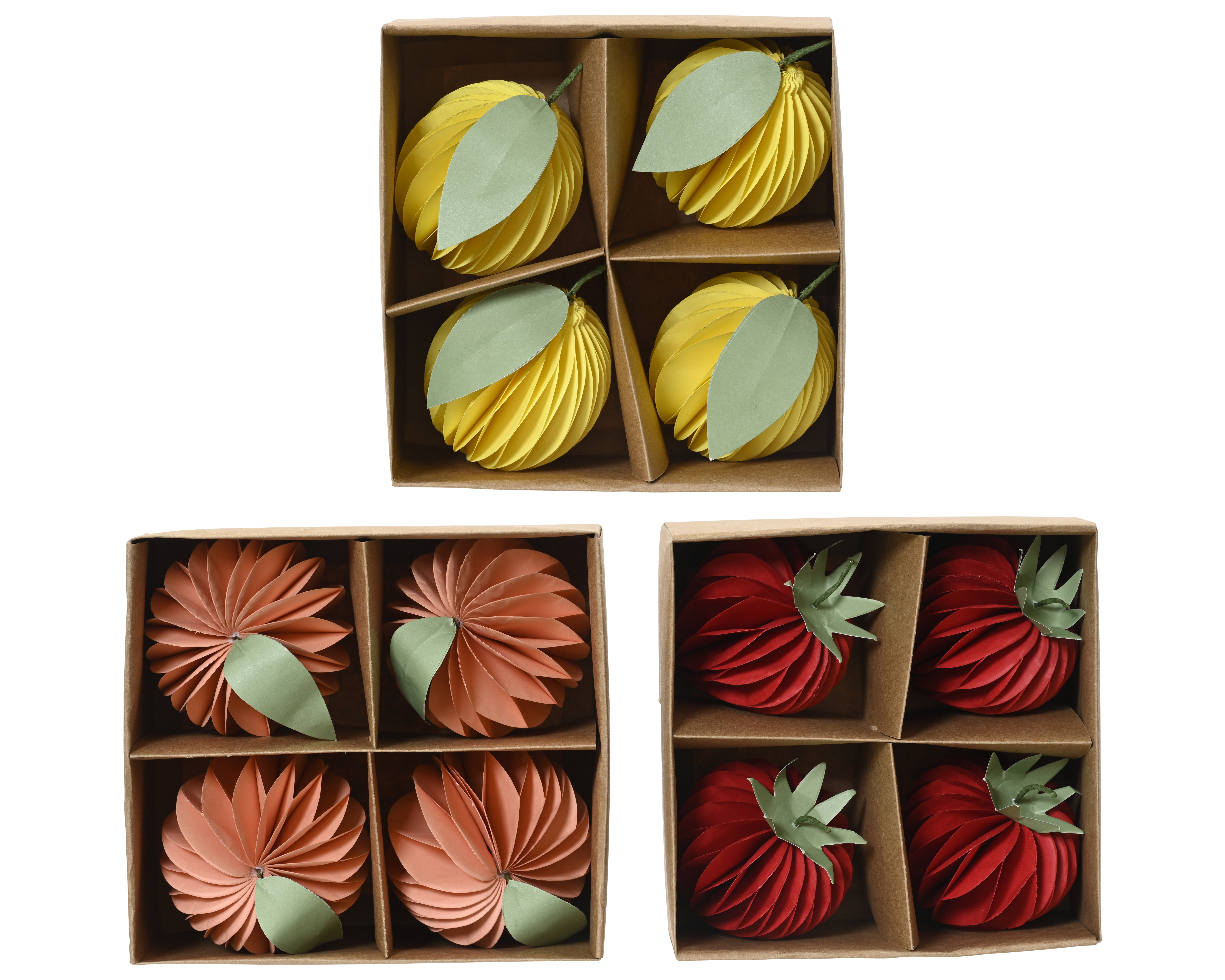 Obst aus Papier 4tlg. FRUITS