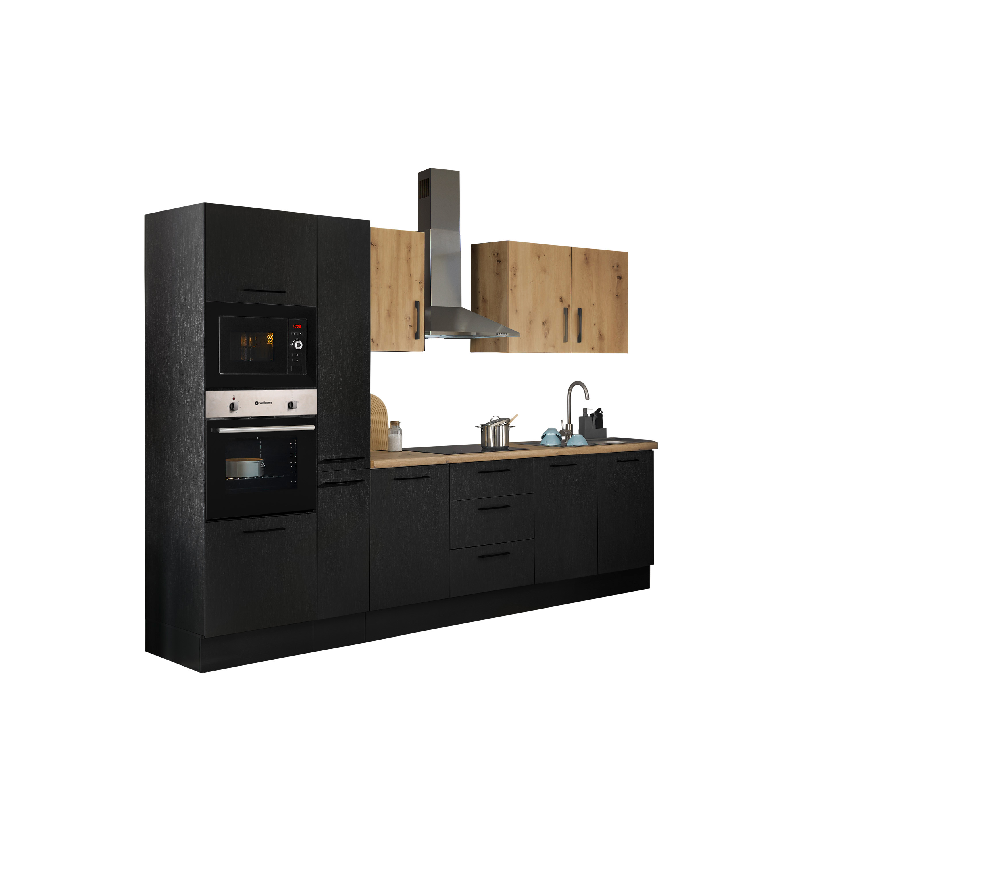 Küchenblock mit E-Geräten CORNWALL (Zeile-Backofen-Mikrowelle) IX Küchenblock mit E-Geräten CORNWALL (Zeile-Backofen-Mikrowelle) IX