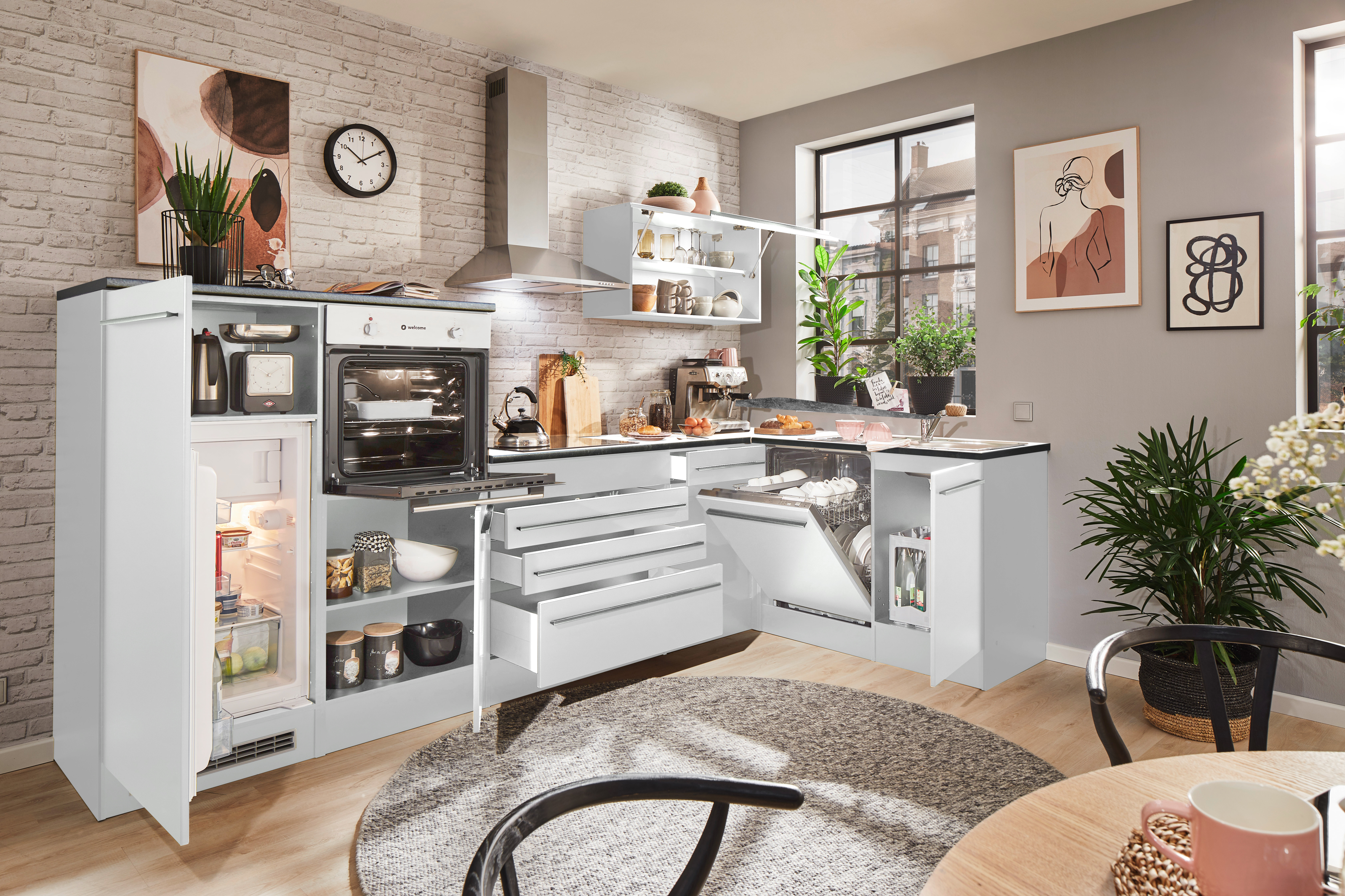 Küchenblock mit E-Geräten JAZZ 4 (Ecke) I Küchenblock mit E-Geräten JAZZ 4 (Ecke) I