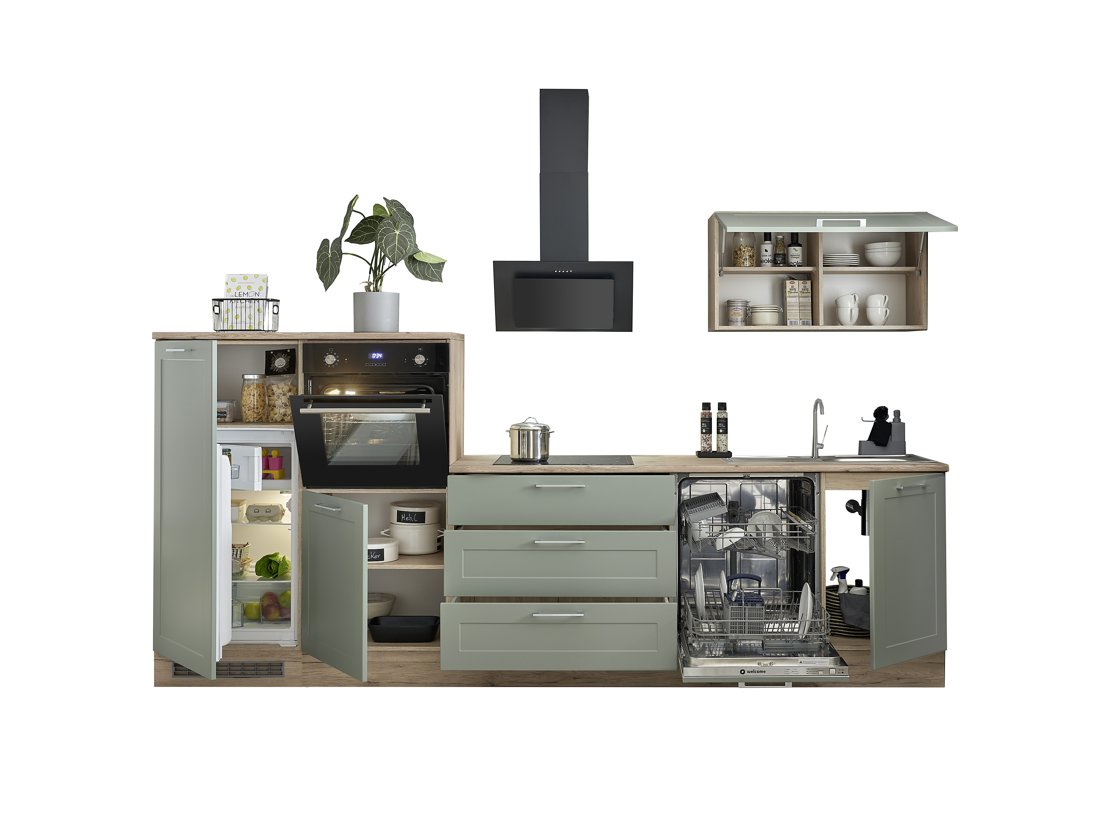 Küchenblock mit E-Geräten HASTINGS  (Zeile-Geräteschrank-Herdumbau) II
