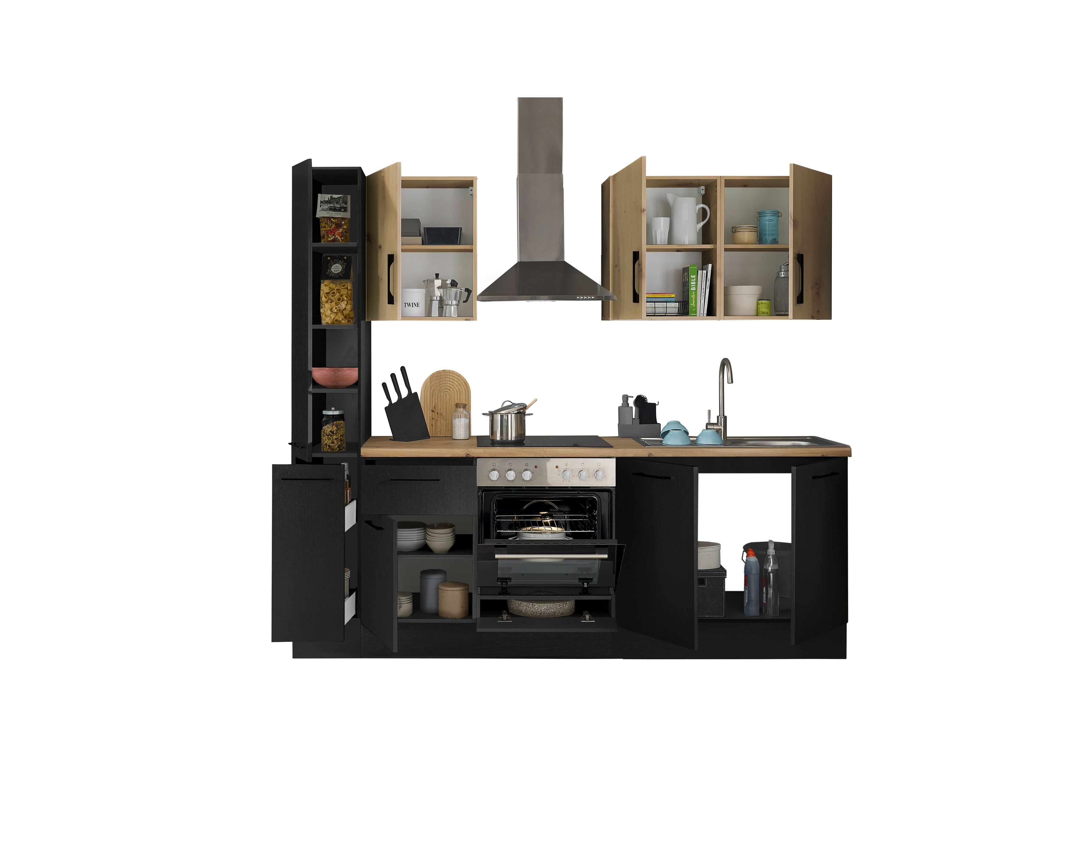 Küchenblock mit E-Geräten CORNWALL (Zeile-Apotheker) III Küchenblock mit E-Geräten CORNWALL (Zeile-Apotheker) III