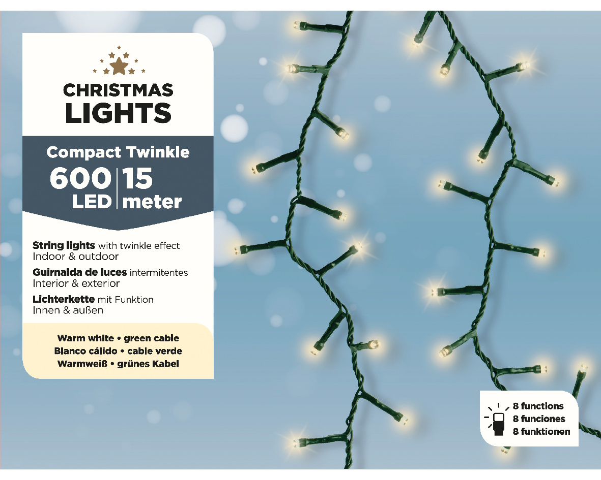 LED Compact-Lichterkette 10m warmweiß CHRISTMAS LIGHTS