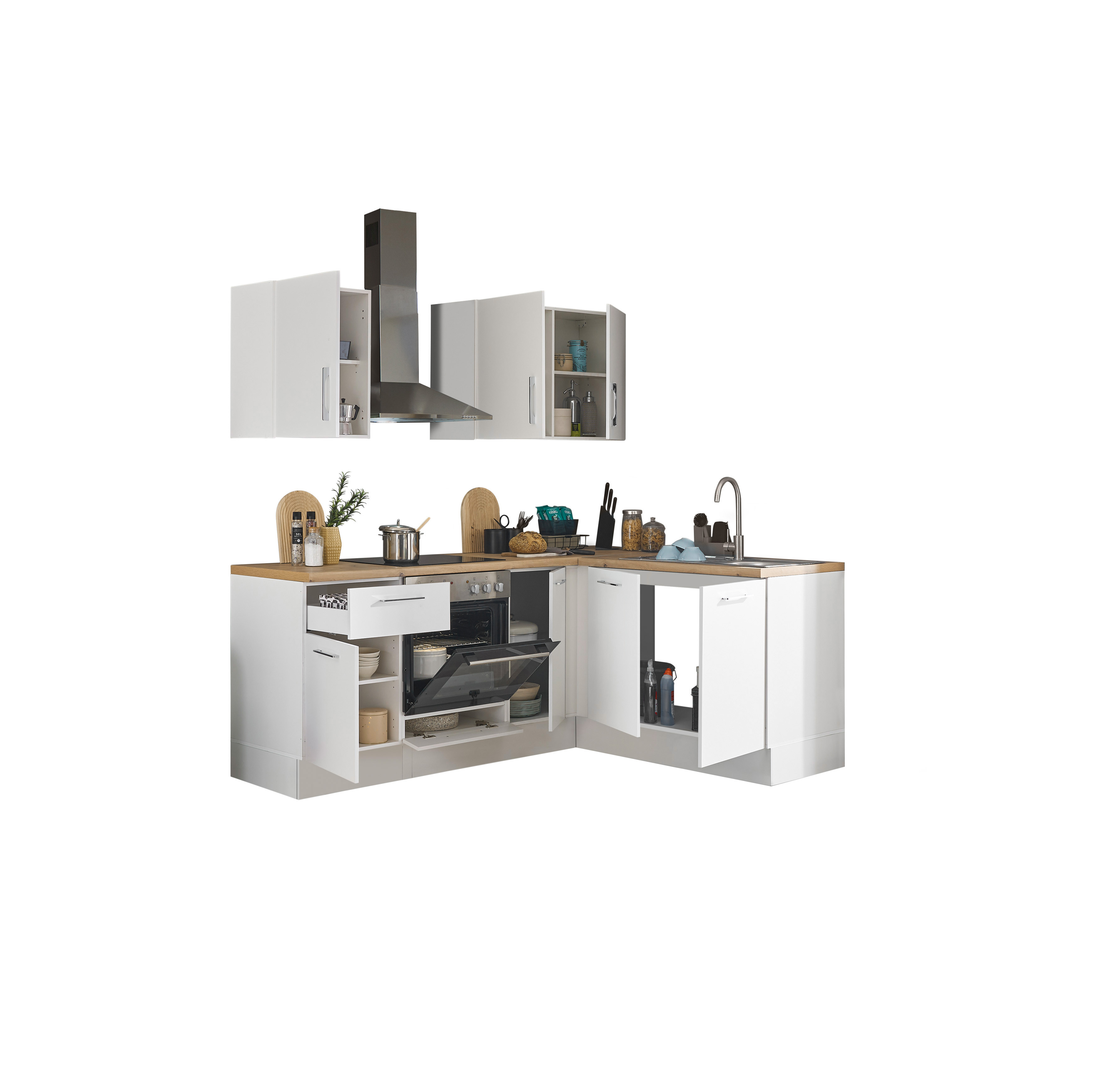 Küchenblock mit E-Geräten CORNWALL (Ecke) I Küchenblock mit E-Geräten CORNWALL (Ecke) I