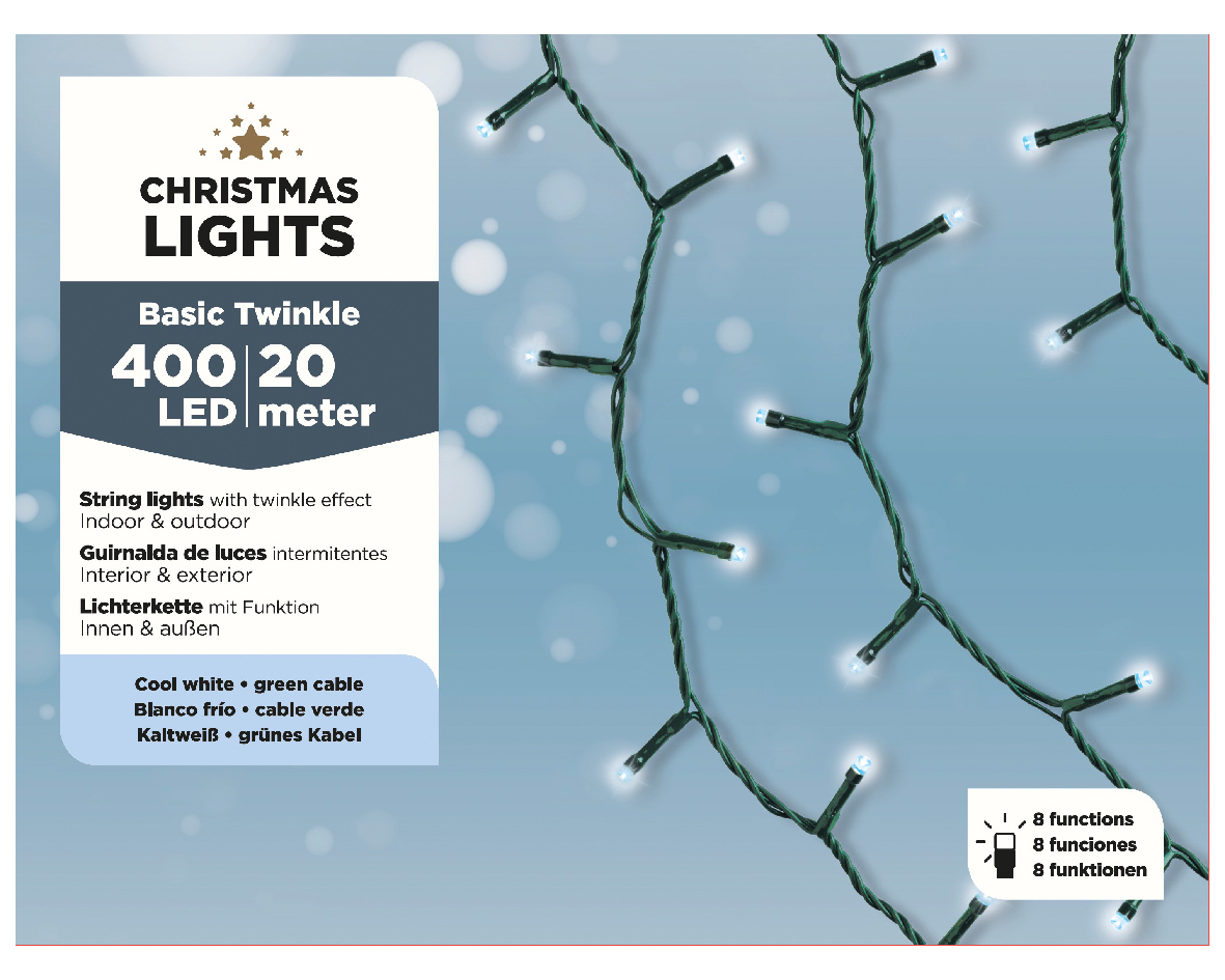 LED Basic-Lichterkette 15m kaltweiß CHRISTMAS LIGHTS