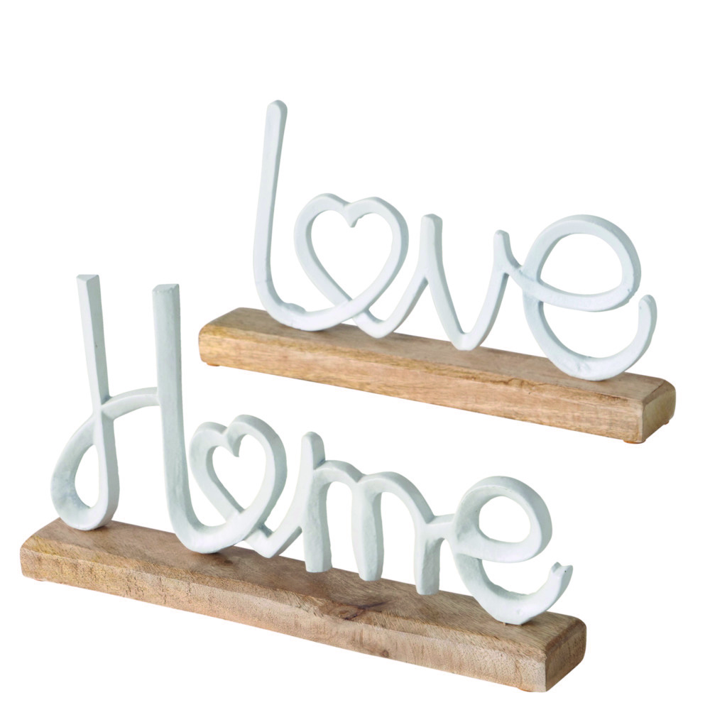 Schriftzug sortiert LOVE HOME