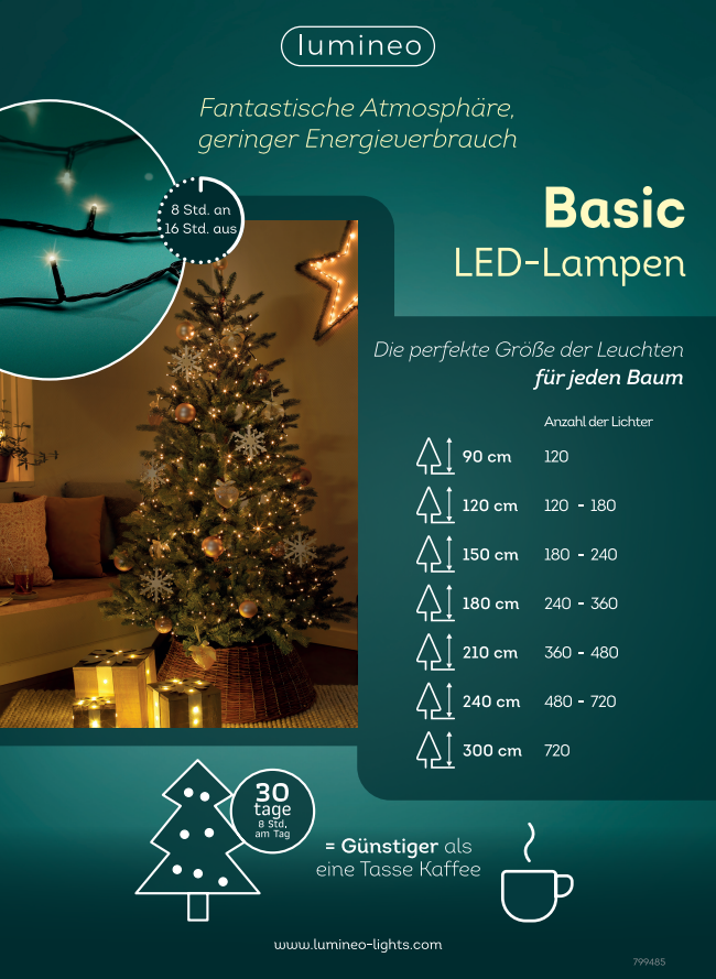 LED Basic-Lichterkette 15m multicolor CHRISTMAS LIGHTS