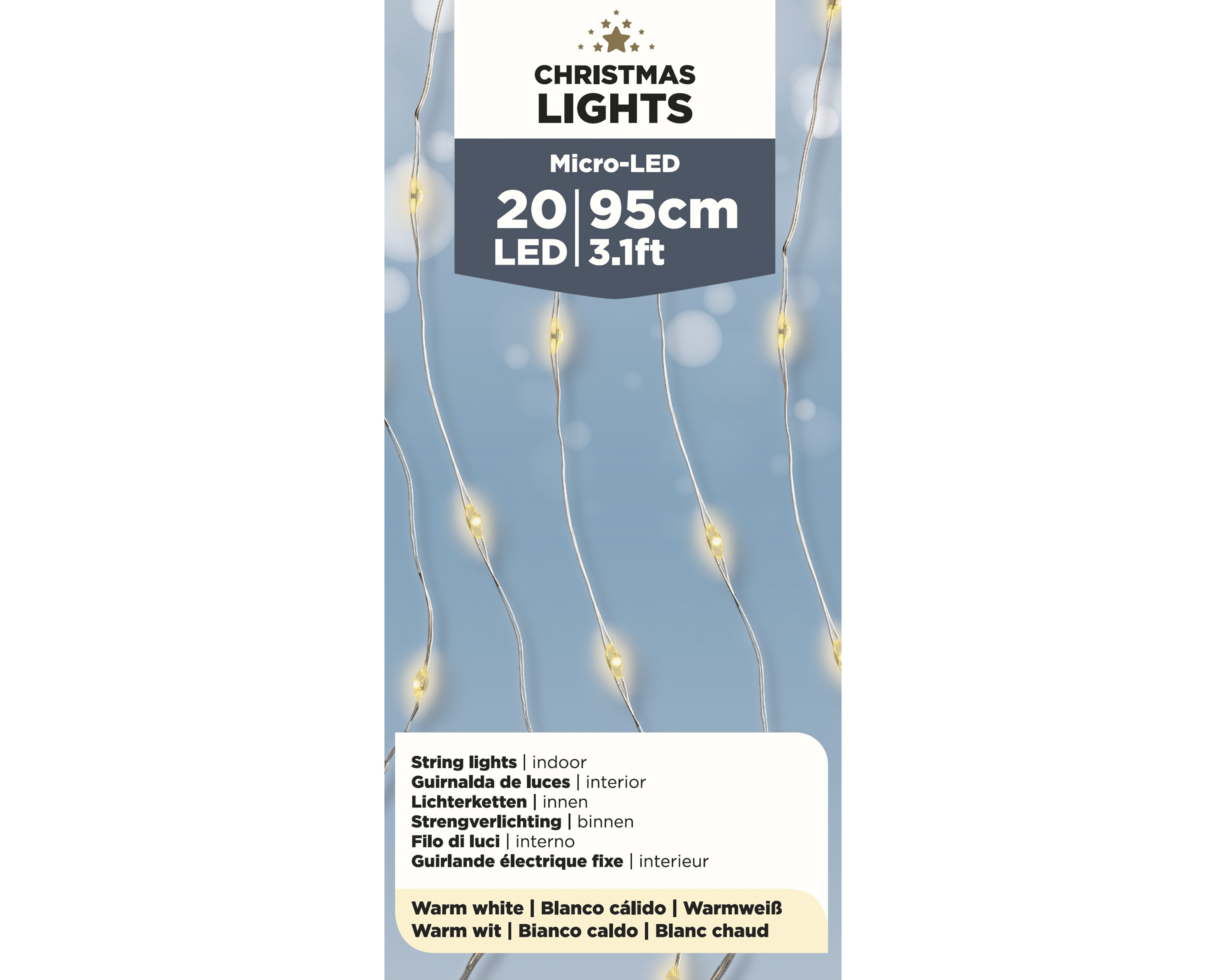 Micro LED Lichterkette  95cm warmweiß CHRISTMAS LIGHTS