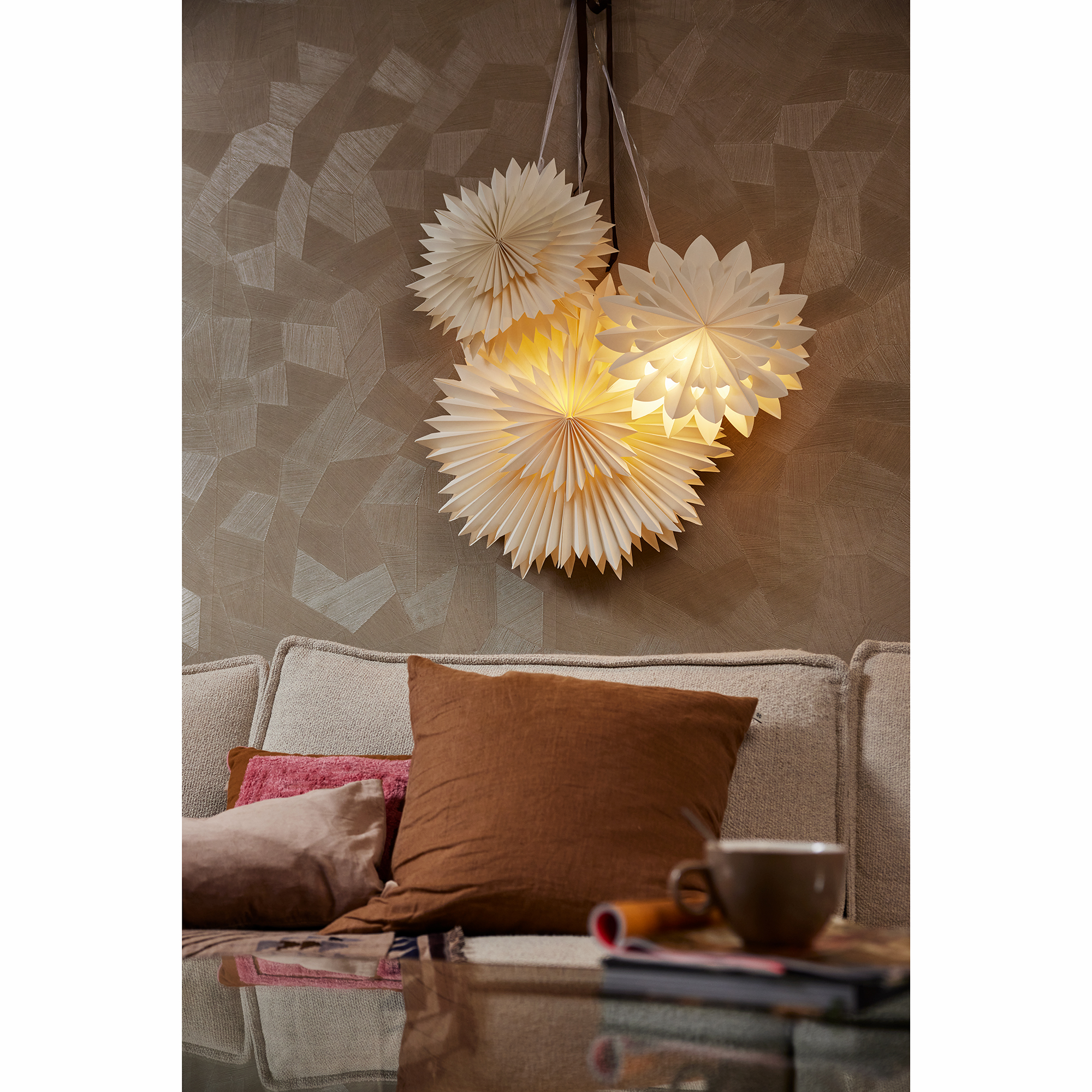 LED Papierstern CHRISTMAS