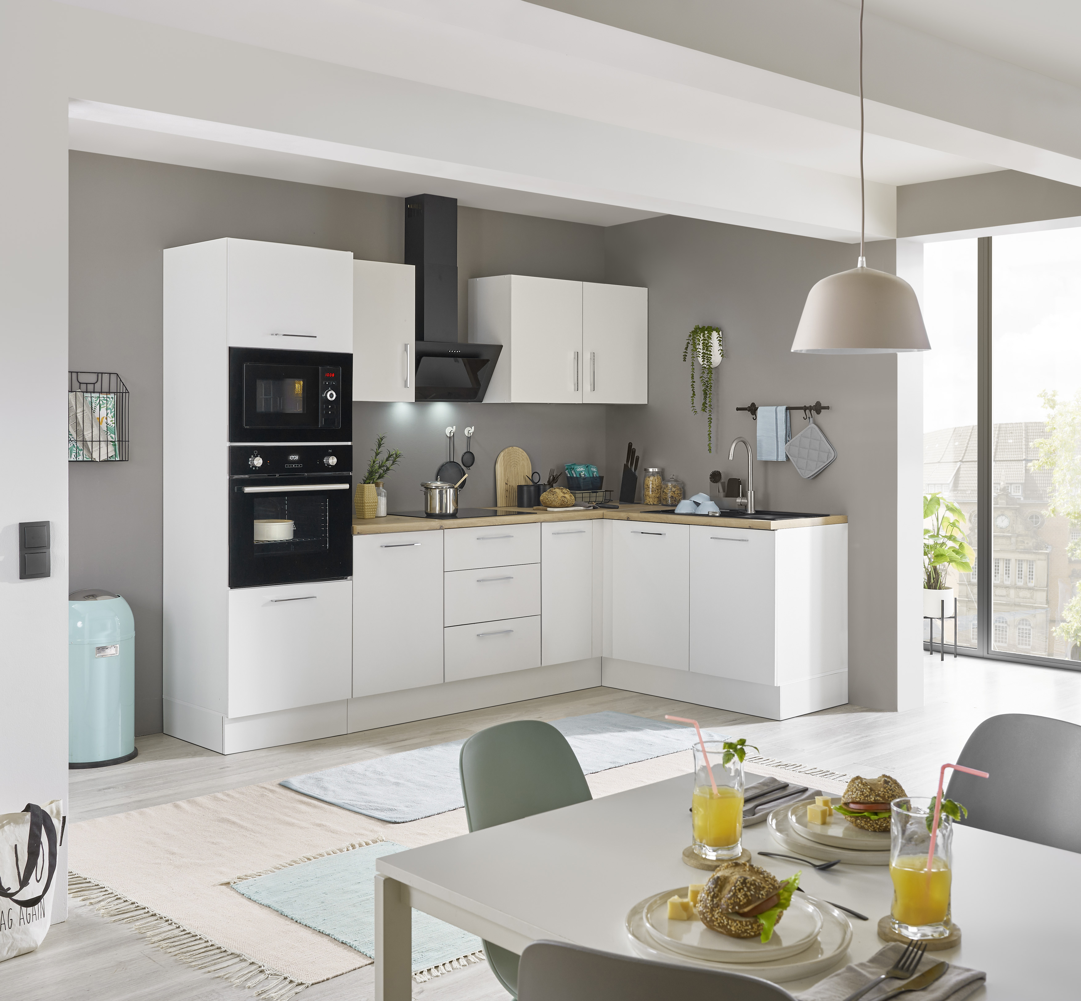 Küchenblock mit E-Geräten CORNWALL (Ecke-Backofen-Mikrowelle) II Küchenblock mit E-Geräten CORNWALL (Ecke-Backofen-Mikrowelle) II