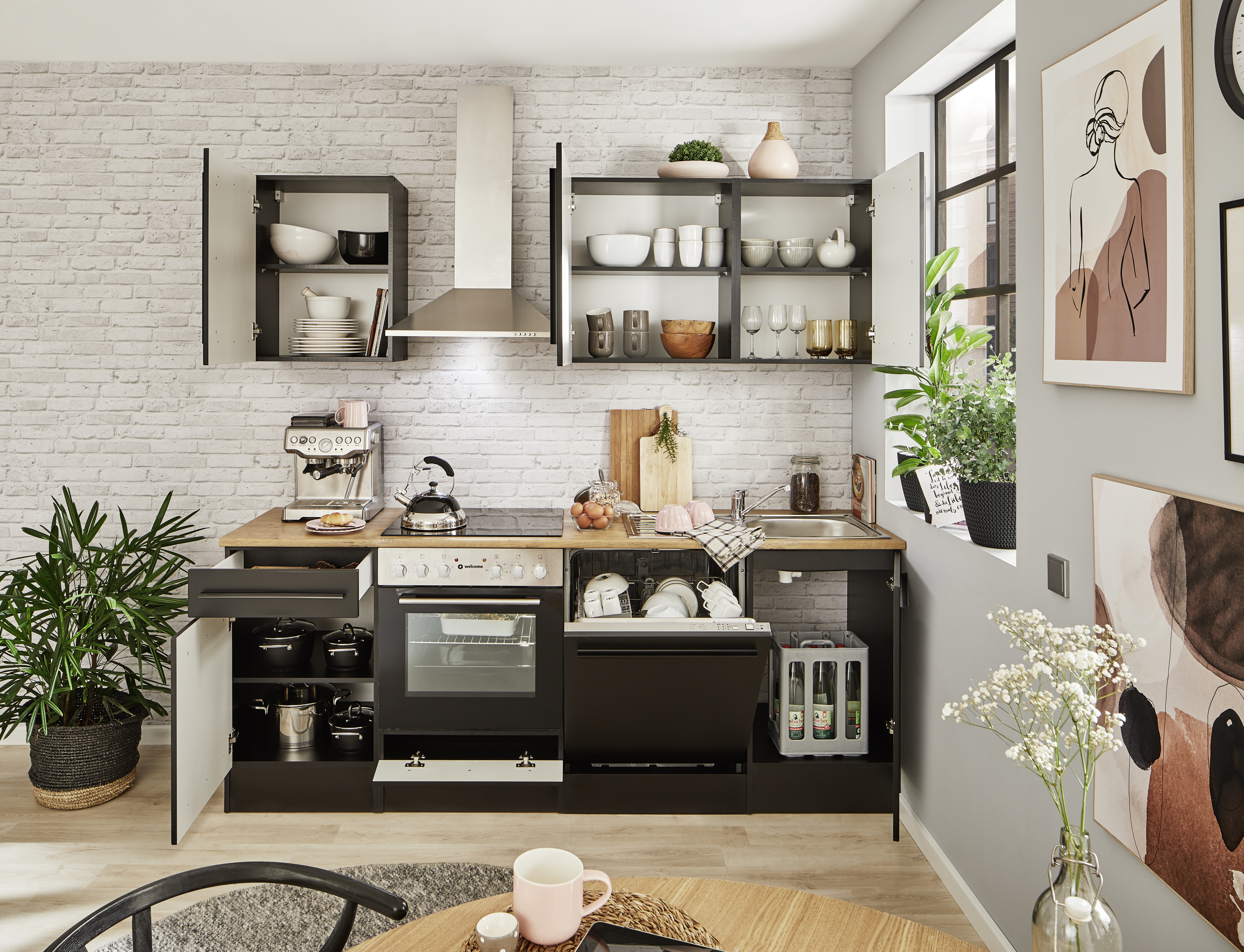 Küchenblock mit E-Geräten JAZZ 8 (Zeile) II Küchenblock mit E-Geräten JAZZ 8 (Zeile) II