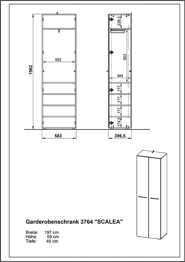 Garderobenschrank GW-SCALEA | 450211-0