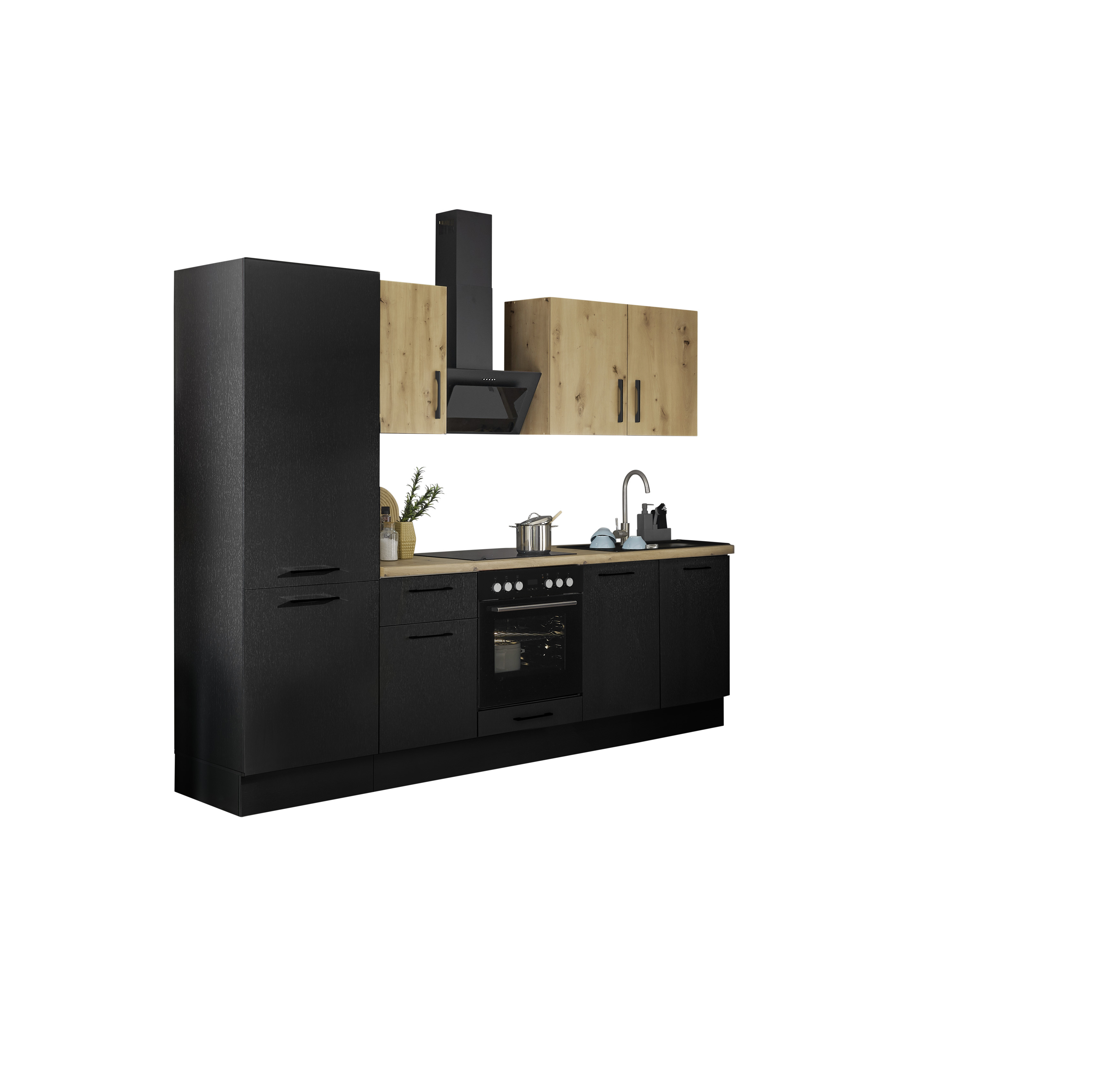 Küchenblock mit E-Geräten CORNWALL (Zeile-Kühlschrank) IV