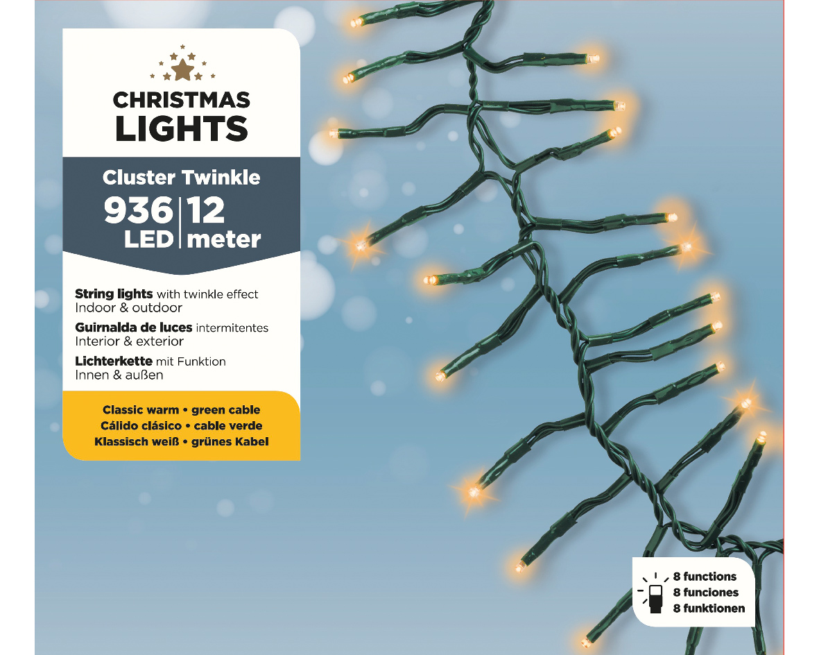 LED Cluster-Lichterkette 12m classic warm CHRISTMAS LIGHTS